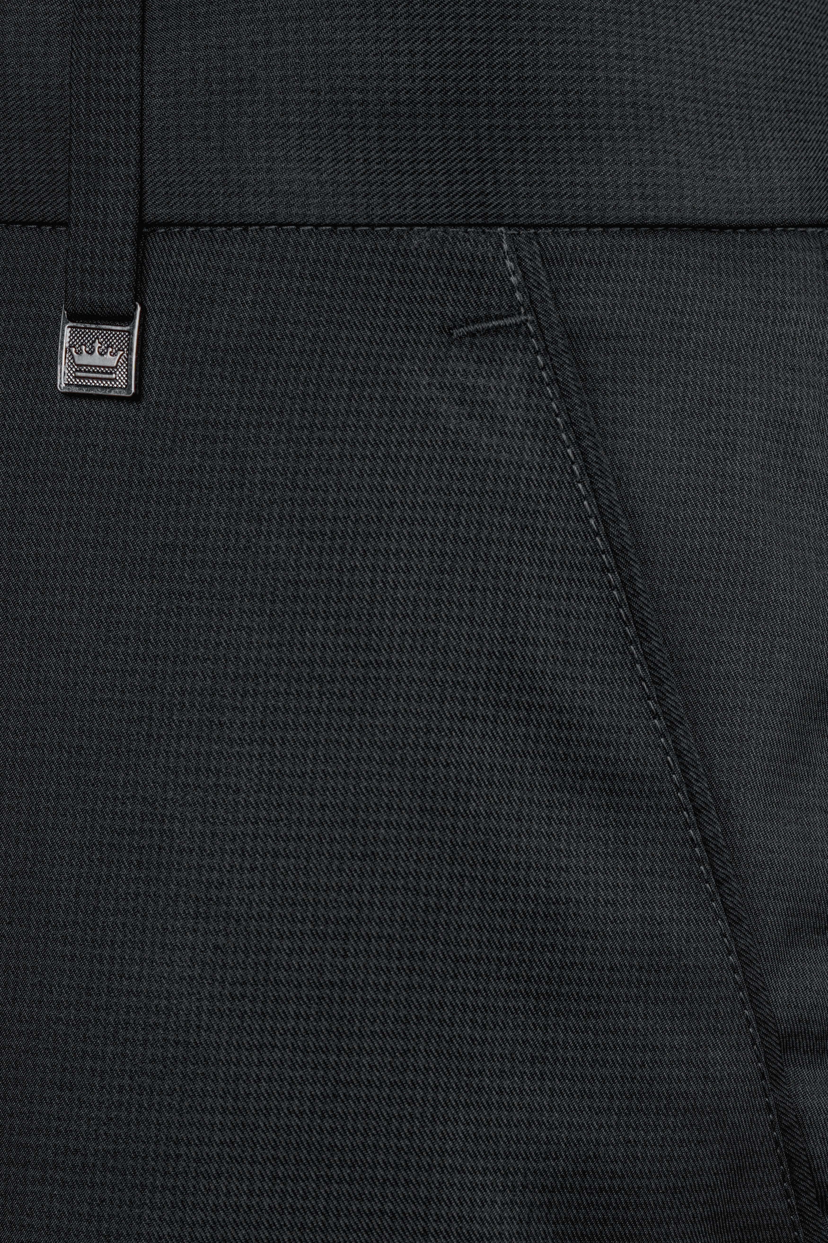 Vulcan Black Wool Rich Double Breasted Suit