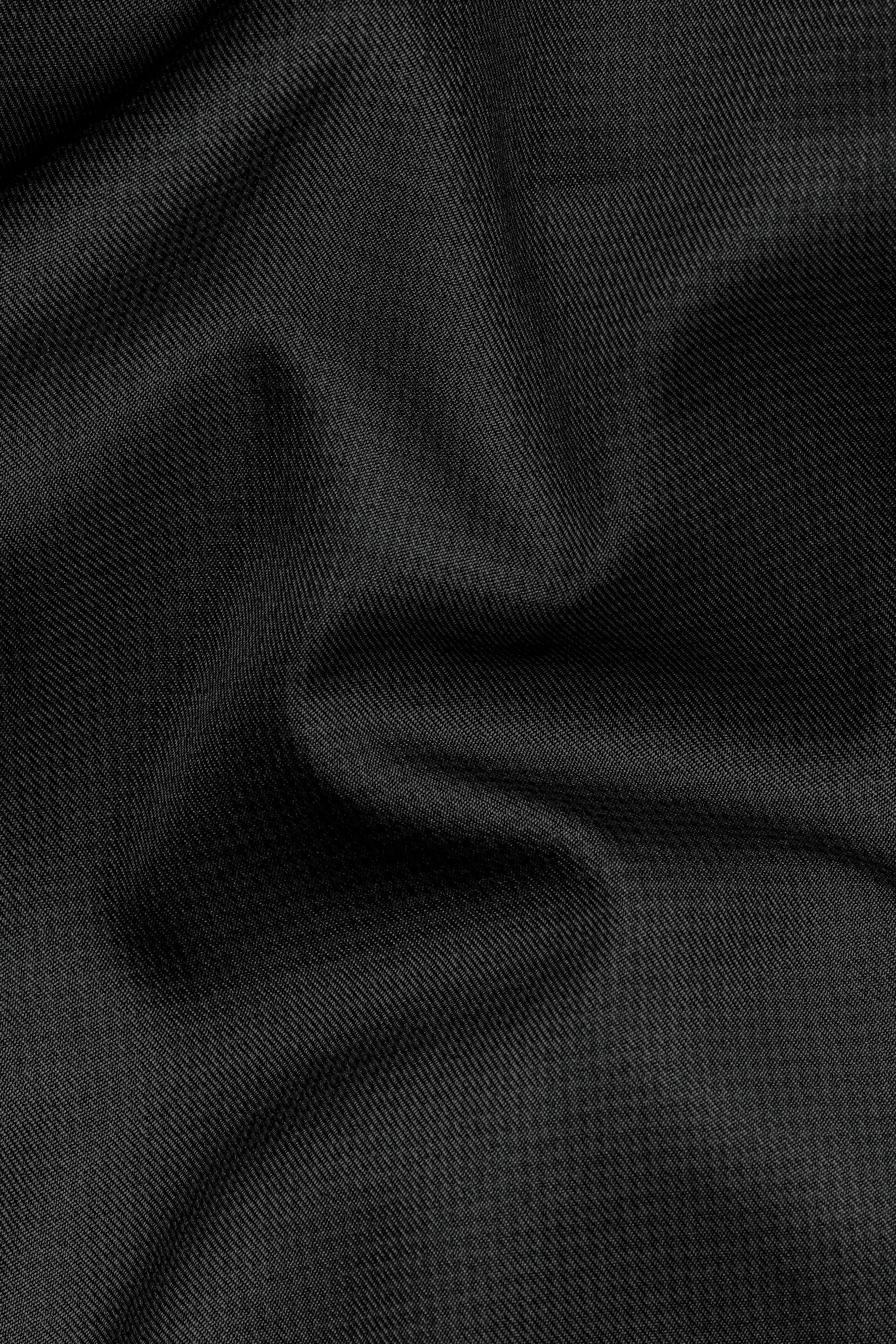 Vulcan Black Wool Rich Double Breasted Suit