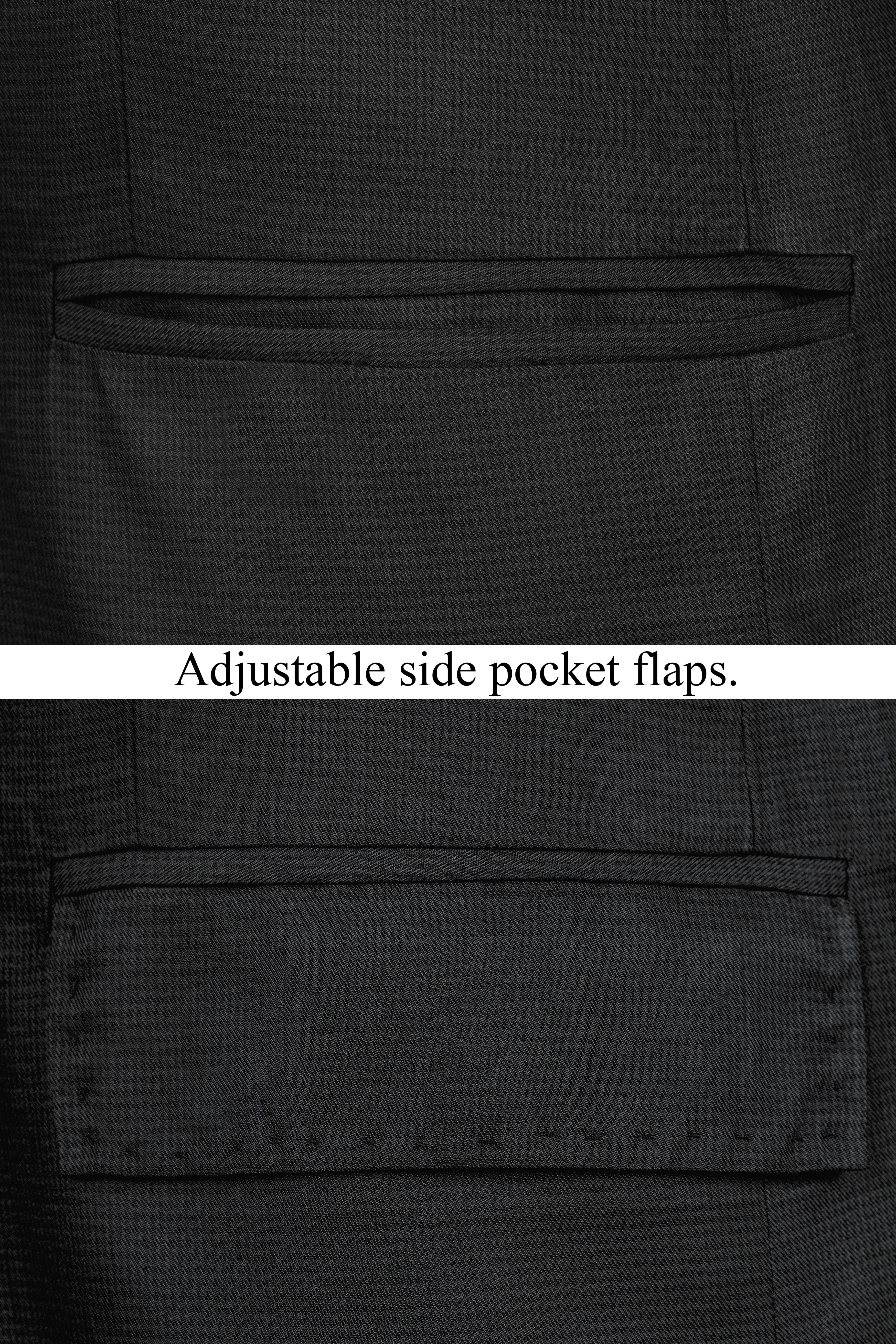 Vulcan Black Wool Rich Double Breasted Suit