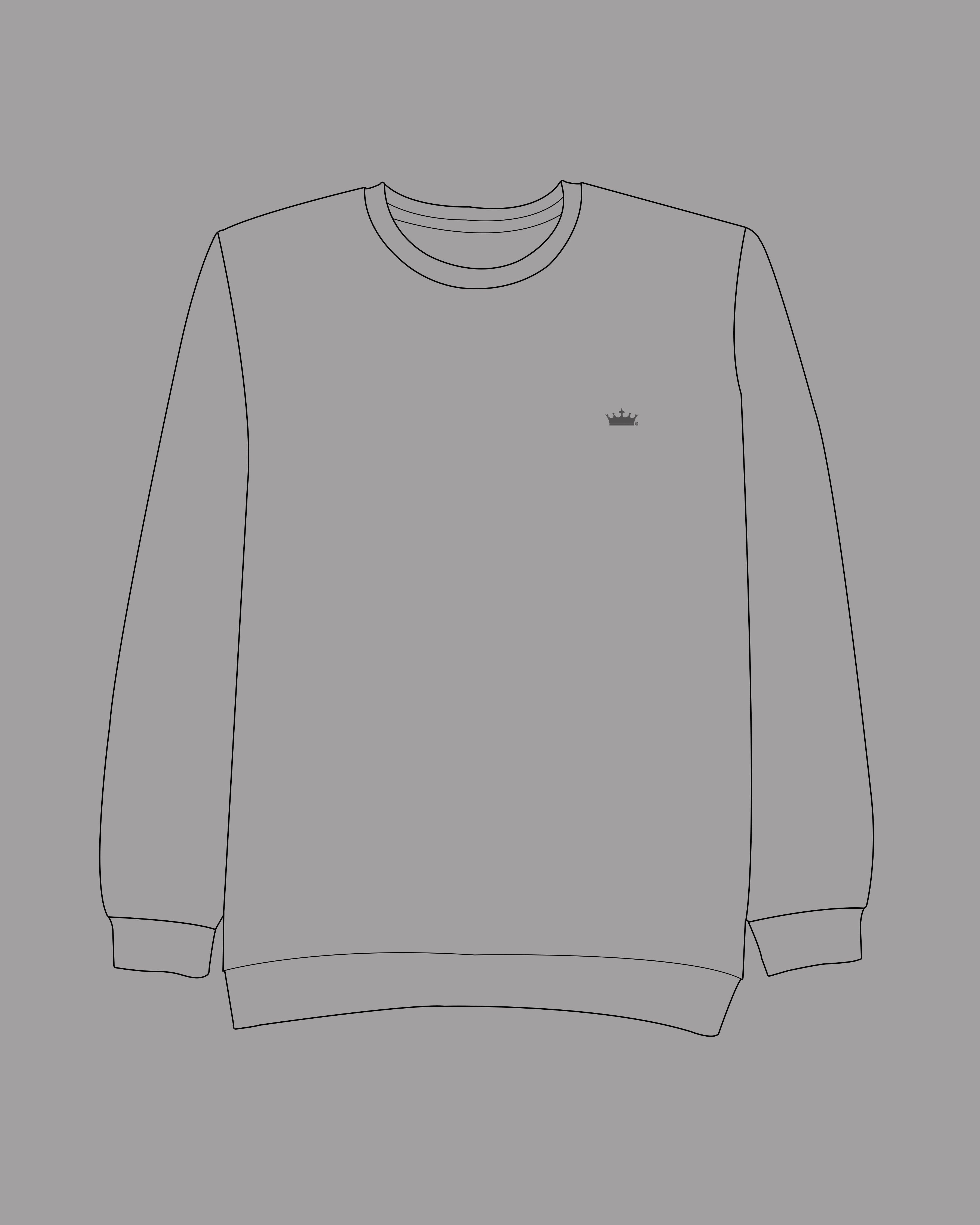 Ebony Blue with Carmine Red and White Striped Premium Interlock Cotton Fabric Sweatshirt