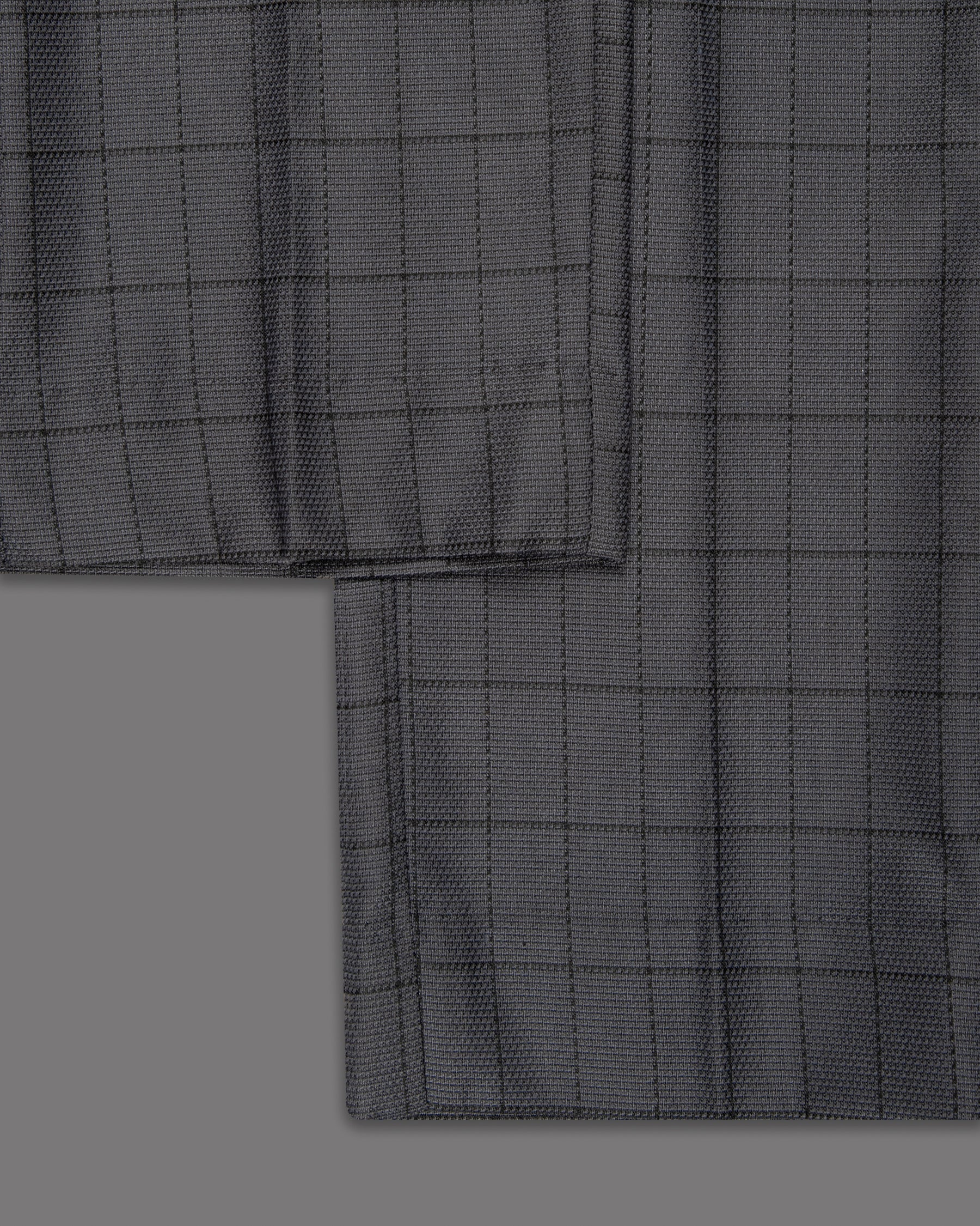 Fuscous Gray Windowpane Wool Rich Pant