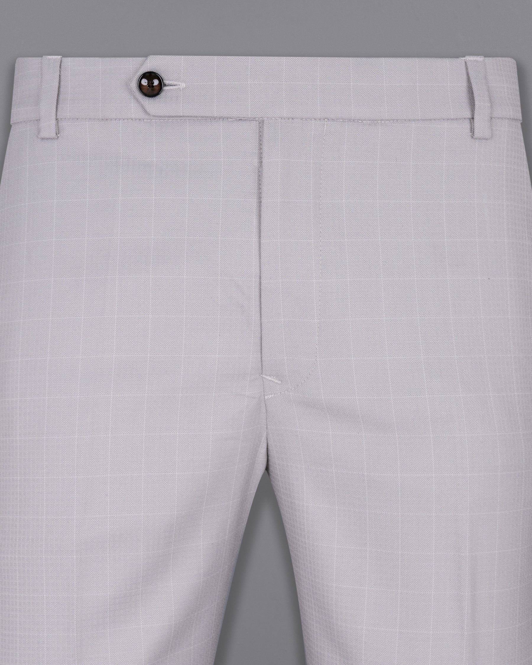 Gray Haze Subtle Plaid Wool Rich Pilot Pant