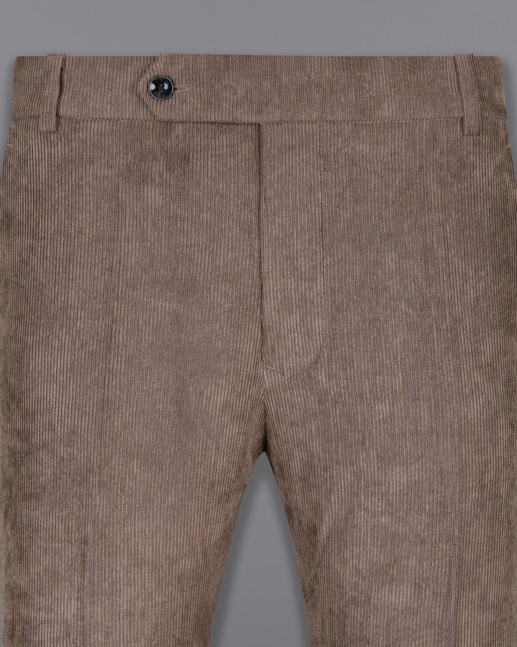Sandstone Brown Striped Corduroy Premium Cotton Pant