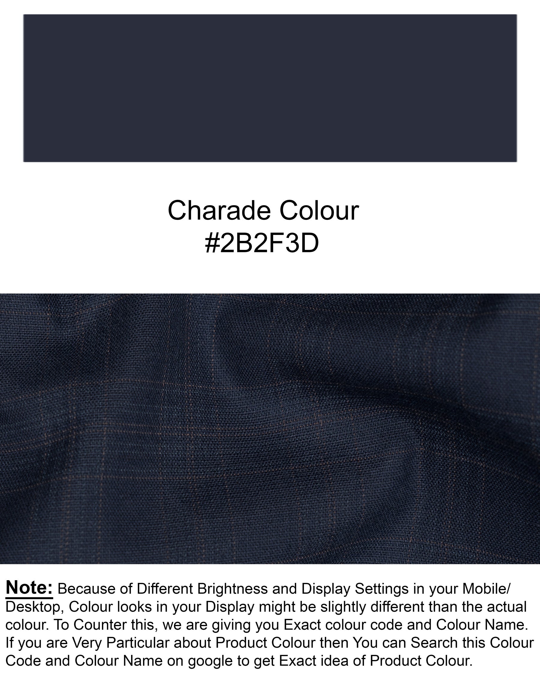 Charade Blue Plaid Wool Rich Pant