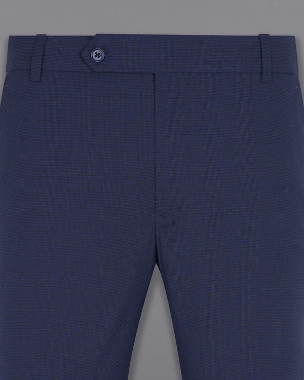 Valhalla Blue subtle plaid Wool Rich Pant