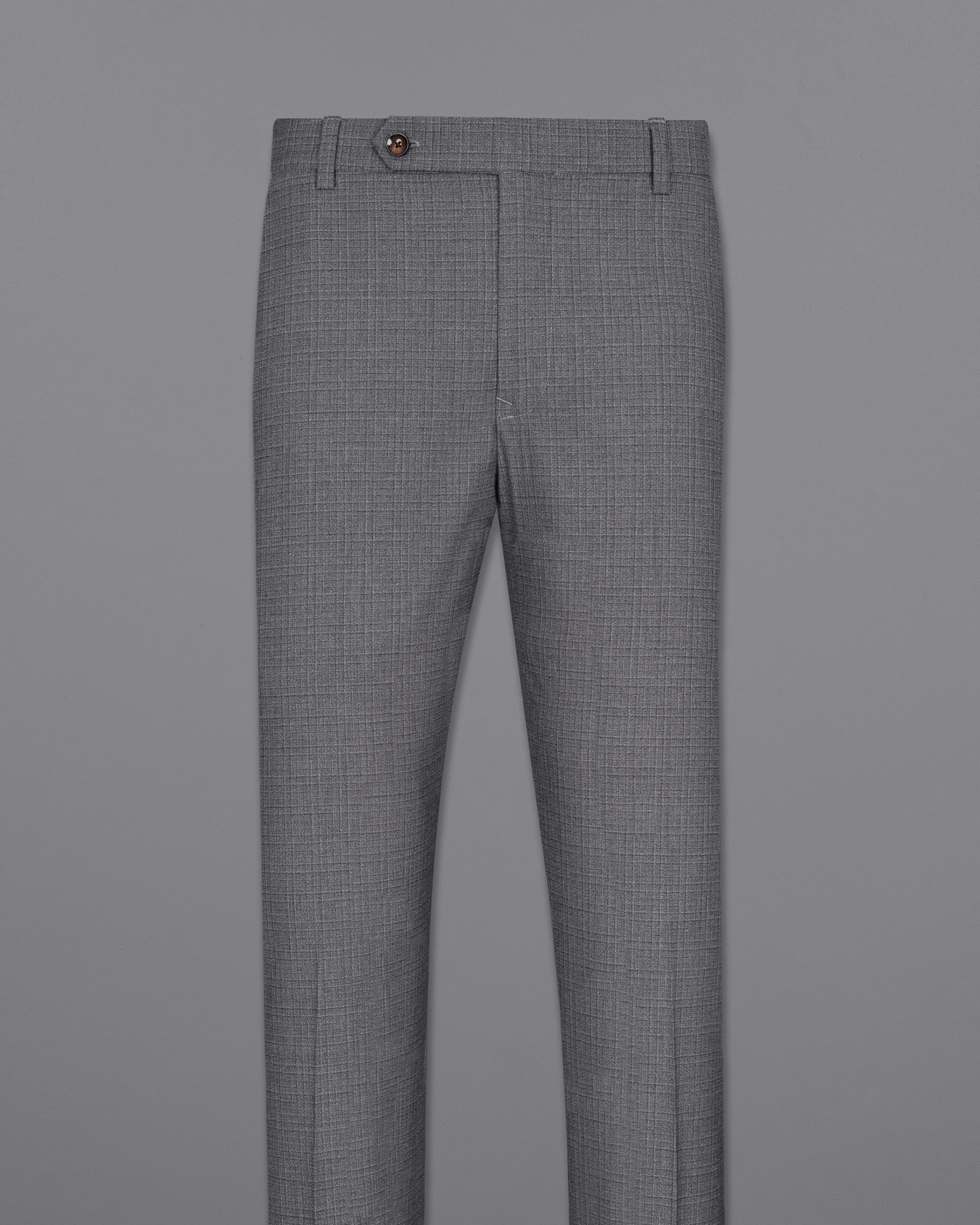 Fuscous Gray Chequered Wool Rich Pant