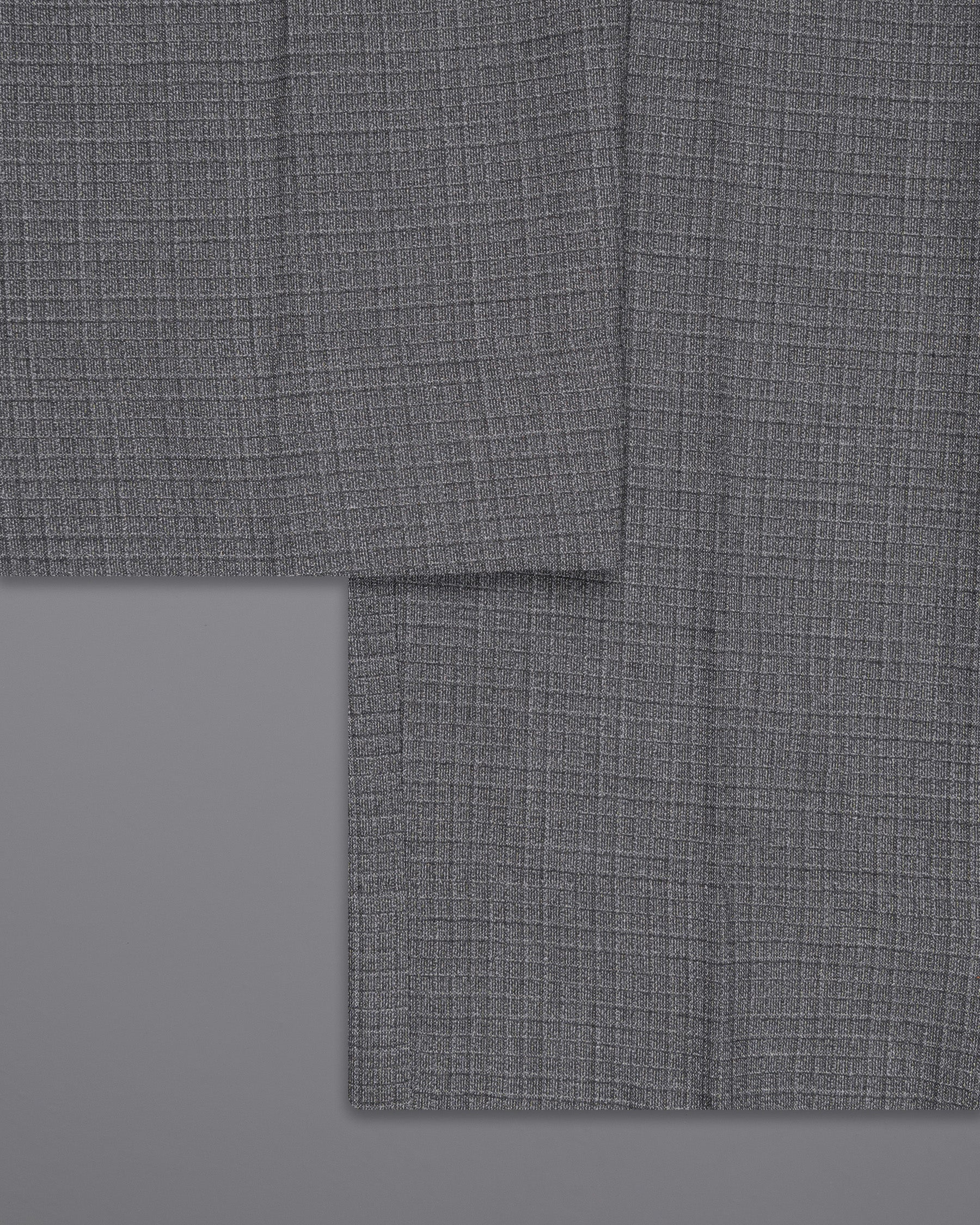 Fuscous Gray Chequered Wool Rich Pant
