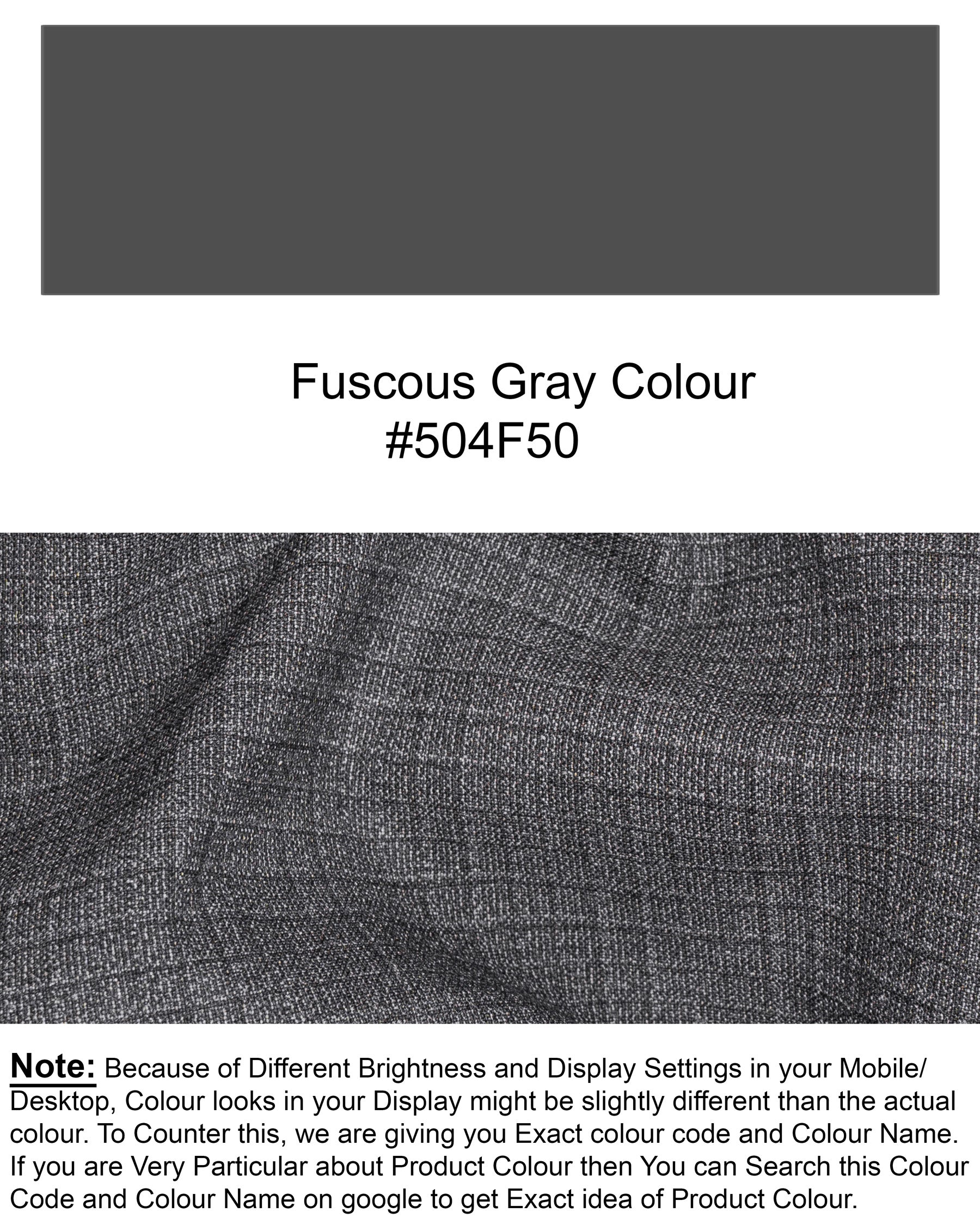 Fuscous Gray Chequered Wool Rich Pant