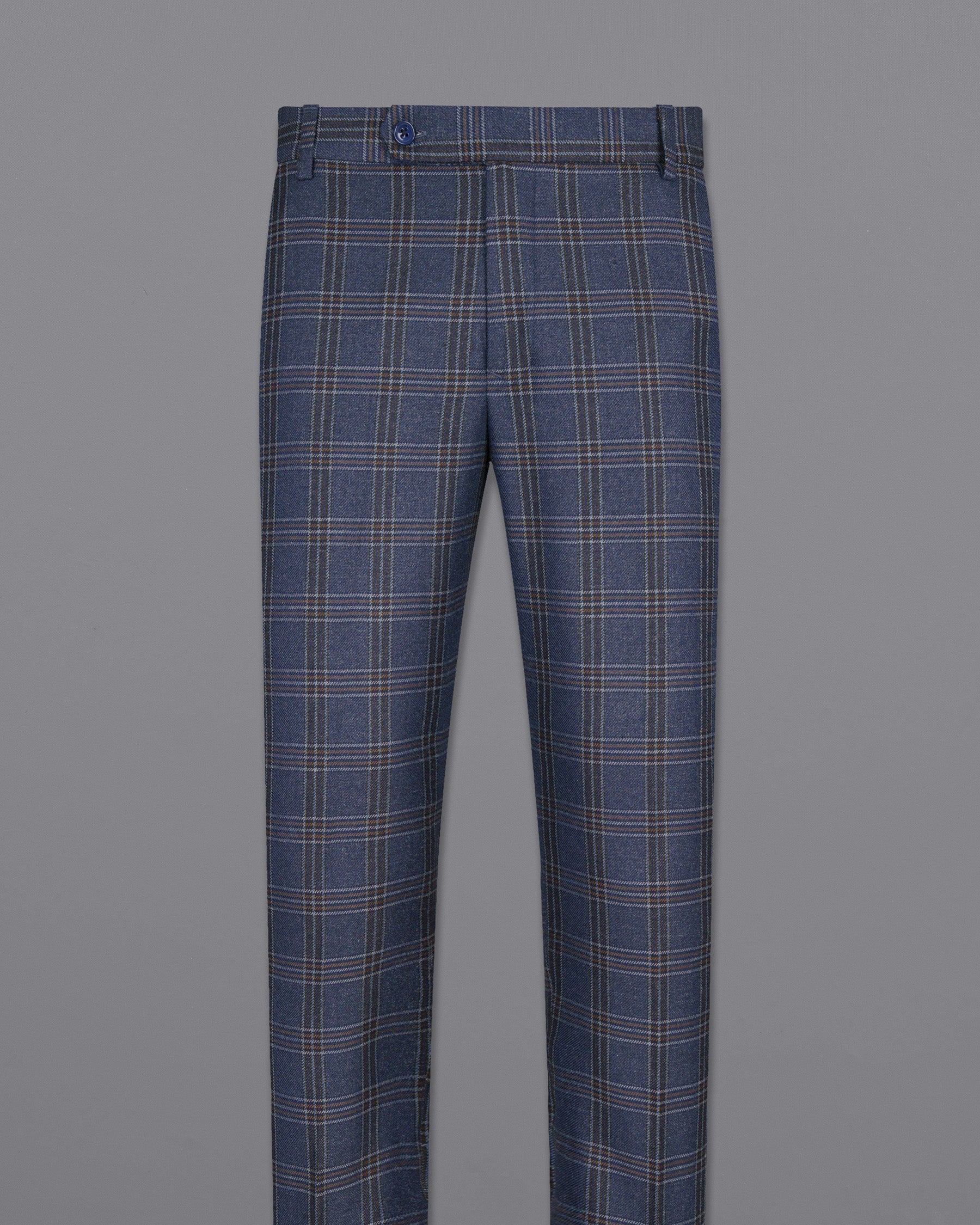 Licorice Blue Plaid heavyweight tweed Wool Rich Pant