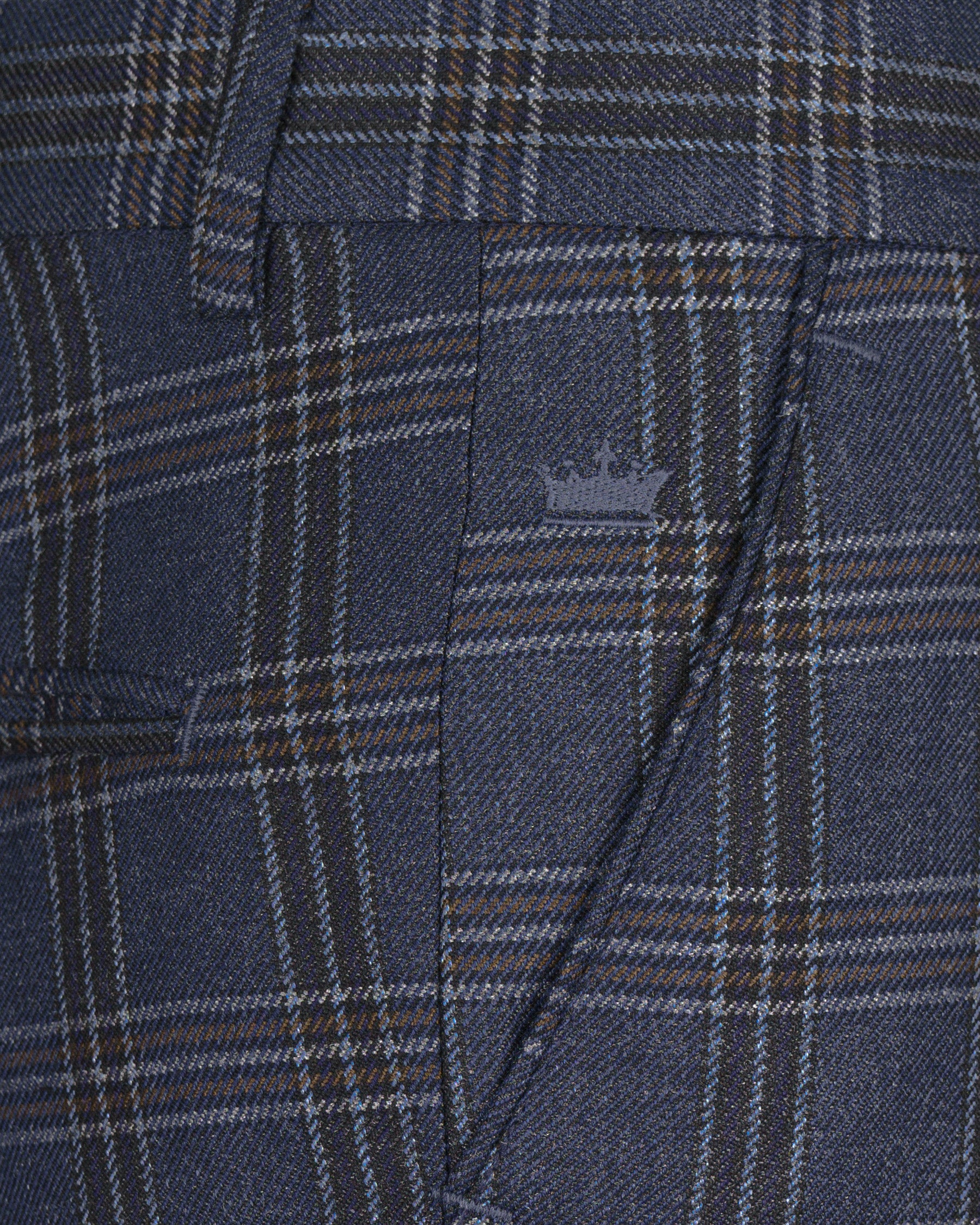 Licorice Blue Plaid heavyweight tweed Wool Rich Pant