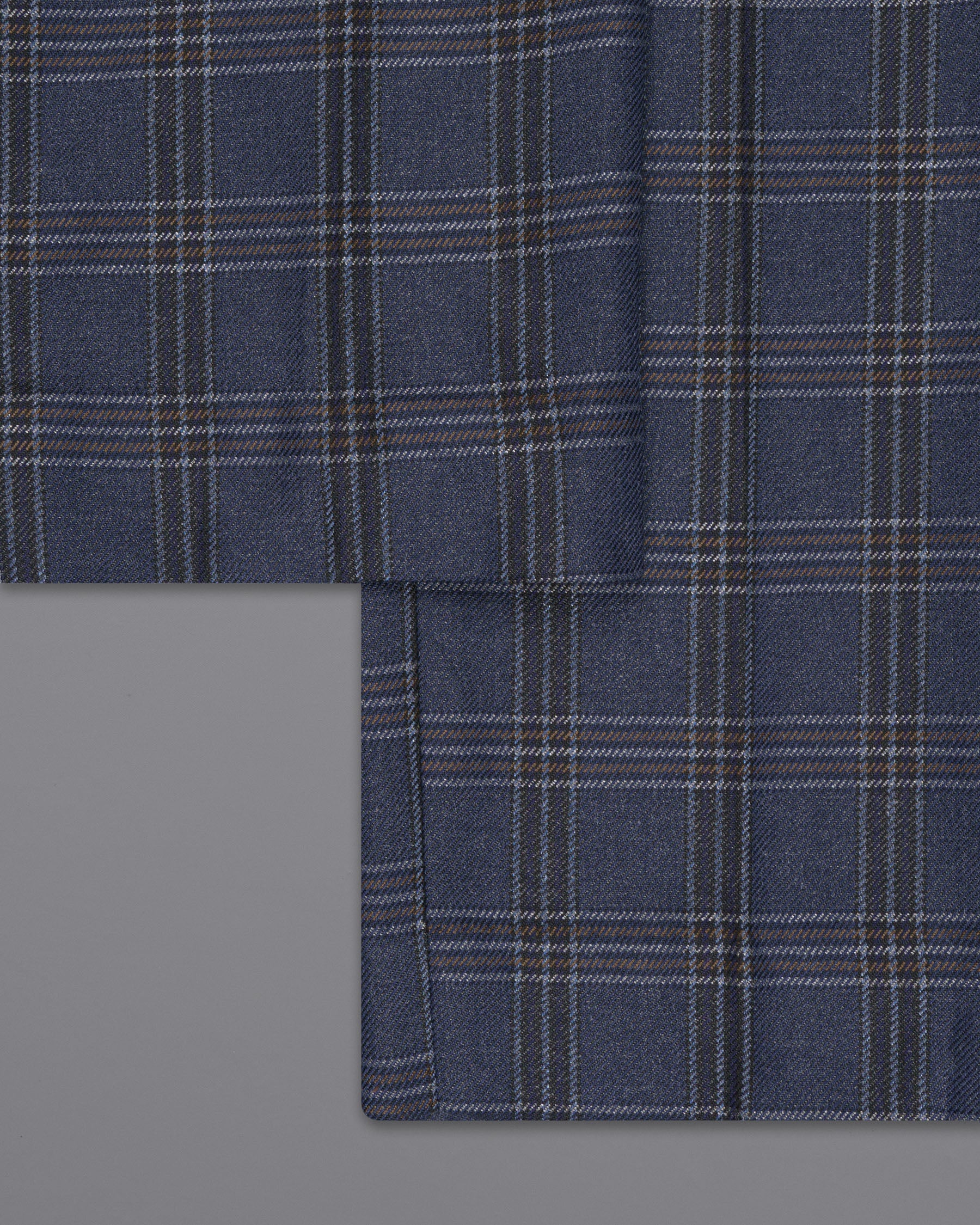 Licorice Blue Plaid heavyweight tweed Wool Rich Pant
