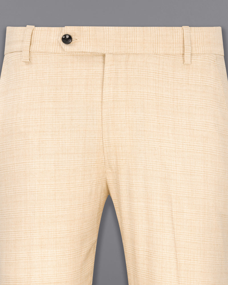 Light Apricot Brown Plaid Pant T1916-28, T1916-30, T1916-32, T1916-34, T1916-36, T1916-38, T1916-40, T1916-42, T1916-44