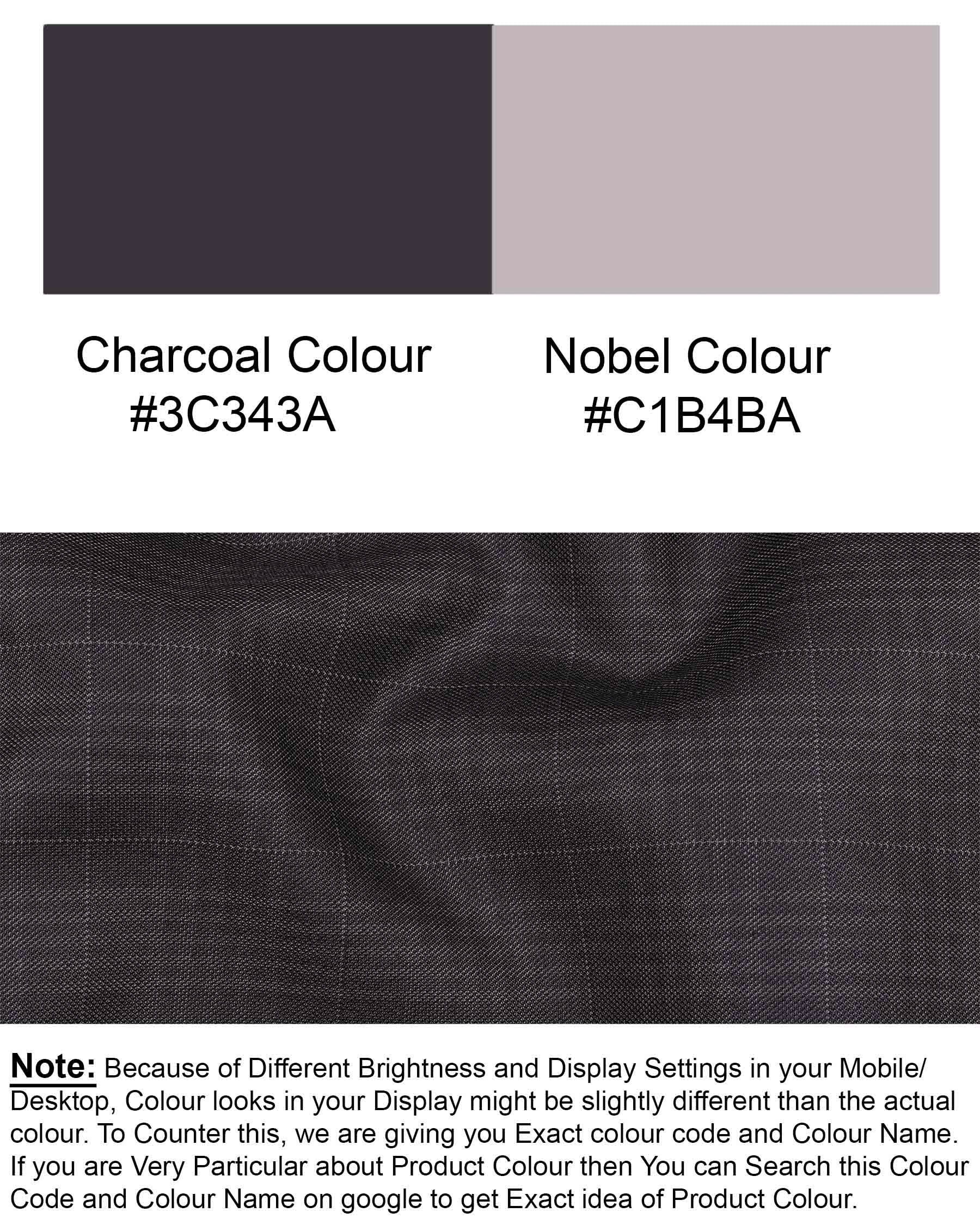 Charcoal Brown Plaid Pant T1928-28, T1928-30, T1928-32, T1928-34, T1928-36, T1928-38, T1928-40, T1928-42, T1928-44