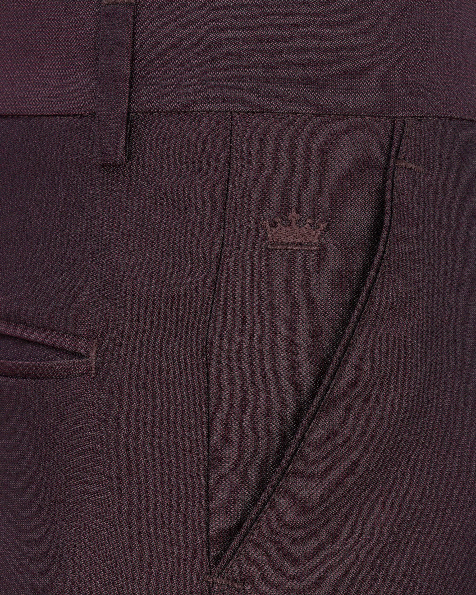 Bistre Wine Solid Pant T1937-28, T1937-30, T1937-32, T1937-34, T1937-36, T1937-38, T1937-40, T1937-42, T1937-44