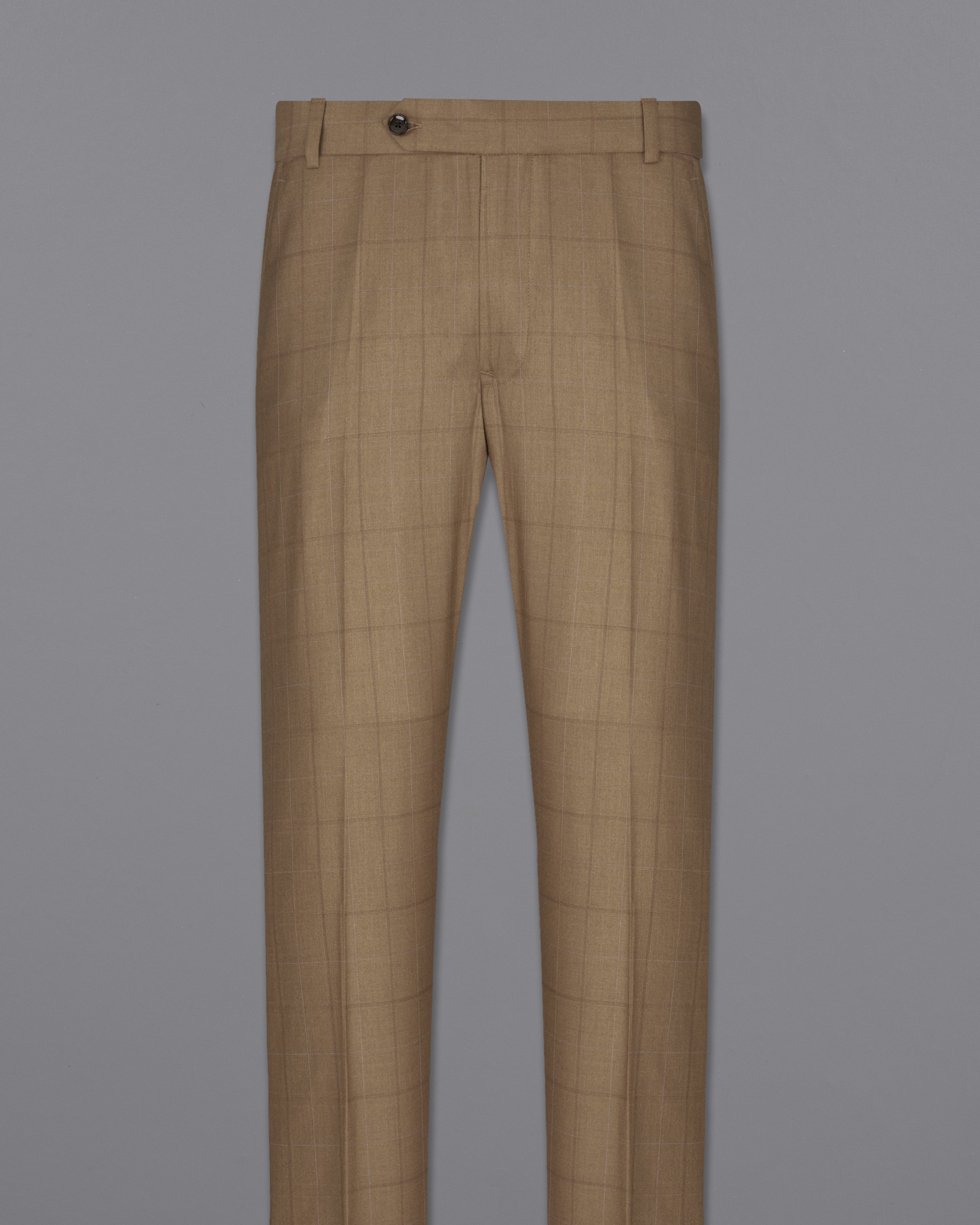 Dark Taupe Brown Windowpane Pant T2246-28, T2246-30, T2246-32, T2246-34, T2246-36, T2246-38, T2246-40, T2246-42, T2246-44