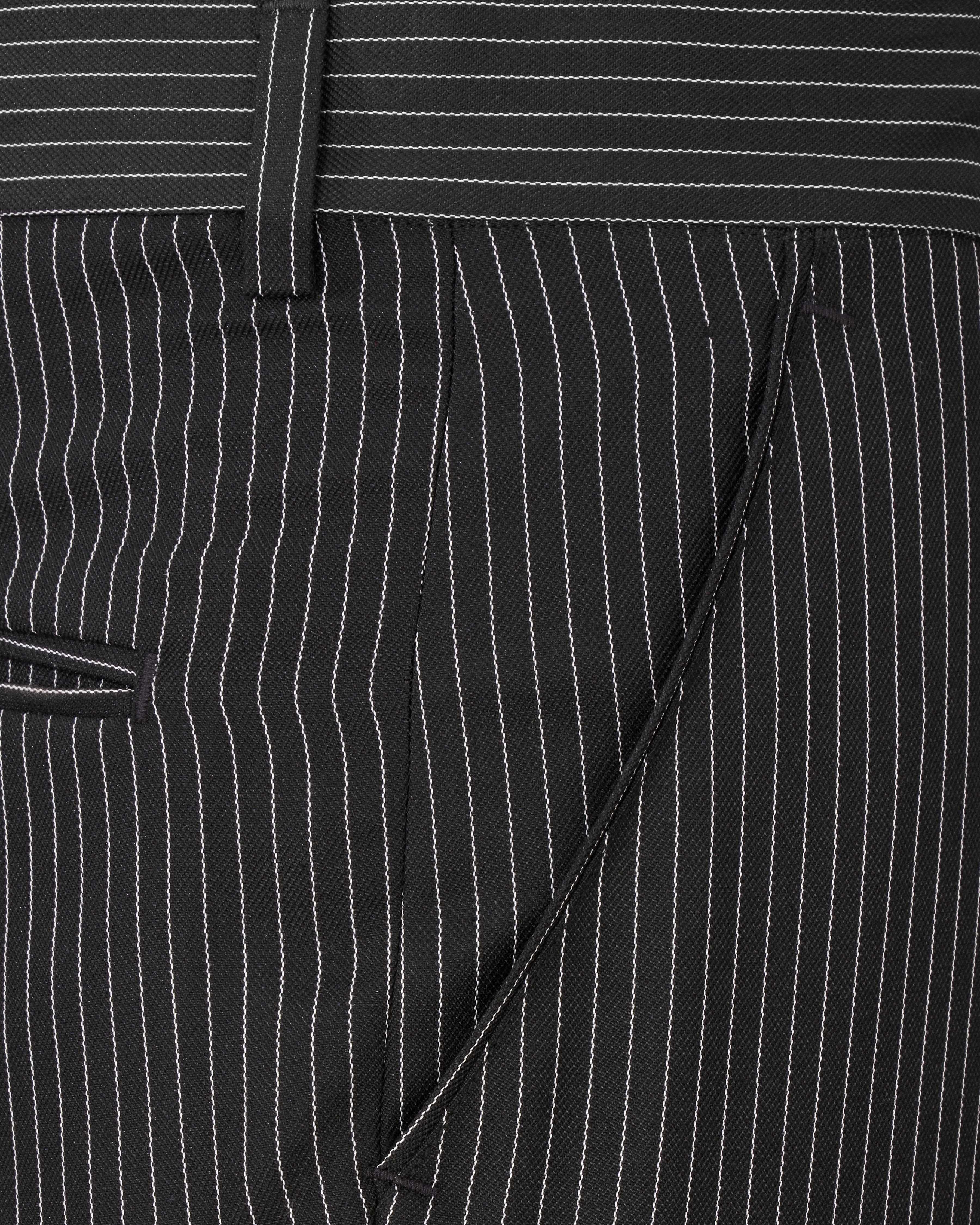 Zeus Black with White Striped Pant T2377-28, T2377-30, T2377-32, T2377-34, T2377-36, T2377-38, T2377-40, T2377-42, T2377-44