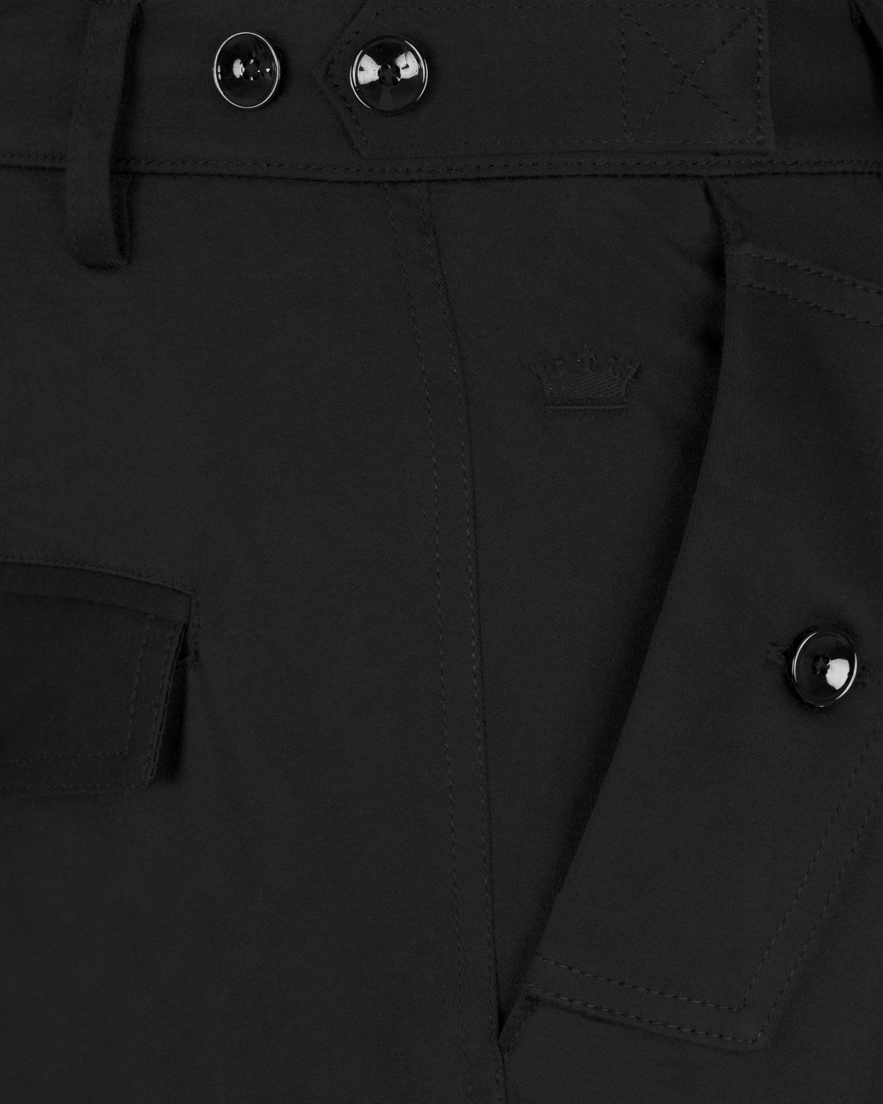Jade Black Super Soft Premium Cotton Cargo Pant