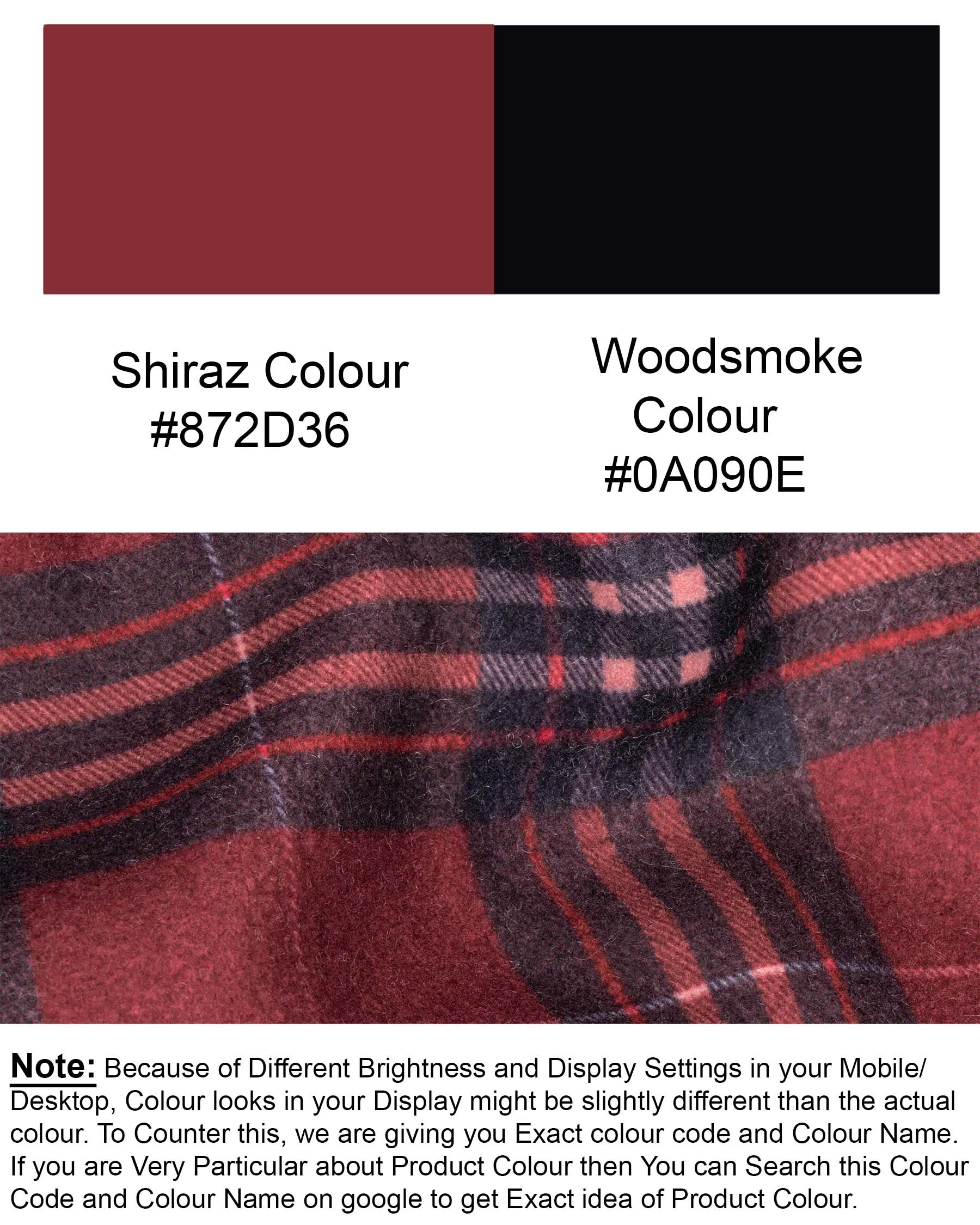 Shiraz Red Plaid Trench Coat TCB1789-SB-36, TCB1789-SB-38, TCB1789-SB-40, TCB1789-SB-42, TCB1789-SB-44, TCB1789-SB-46, TCB1789-SB-48, TCB1789-SB-50, TCB1789-SB-52, TCB1789-SB-54, TCB1789-SB-56, TCB1789-SB-58, TCB1789-SB-60