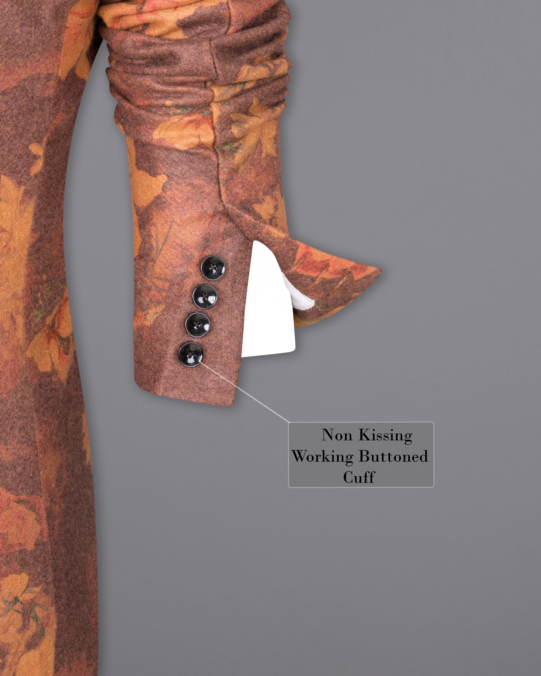 Tosca Rust Floral Printed Trench Coat TCB1826-SB-36, TCB1826-SB-38, TCB1826-SB-40, TCB1826-SB-42, TCB1826-SB-44, TCB1826-SB-46, TCB1826-SB-48, TCB1826-SB-50, TCB1826-SB-52, TCB1826-SB-54, TCB1826-SB-56, TCB1826-SB-58, TCB1826-SB-60