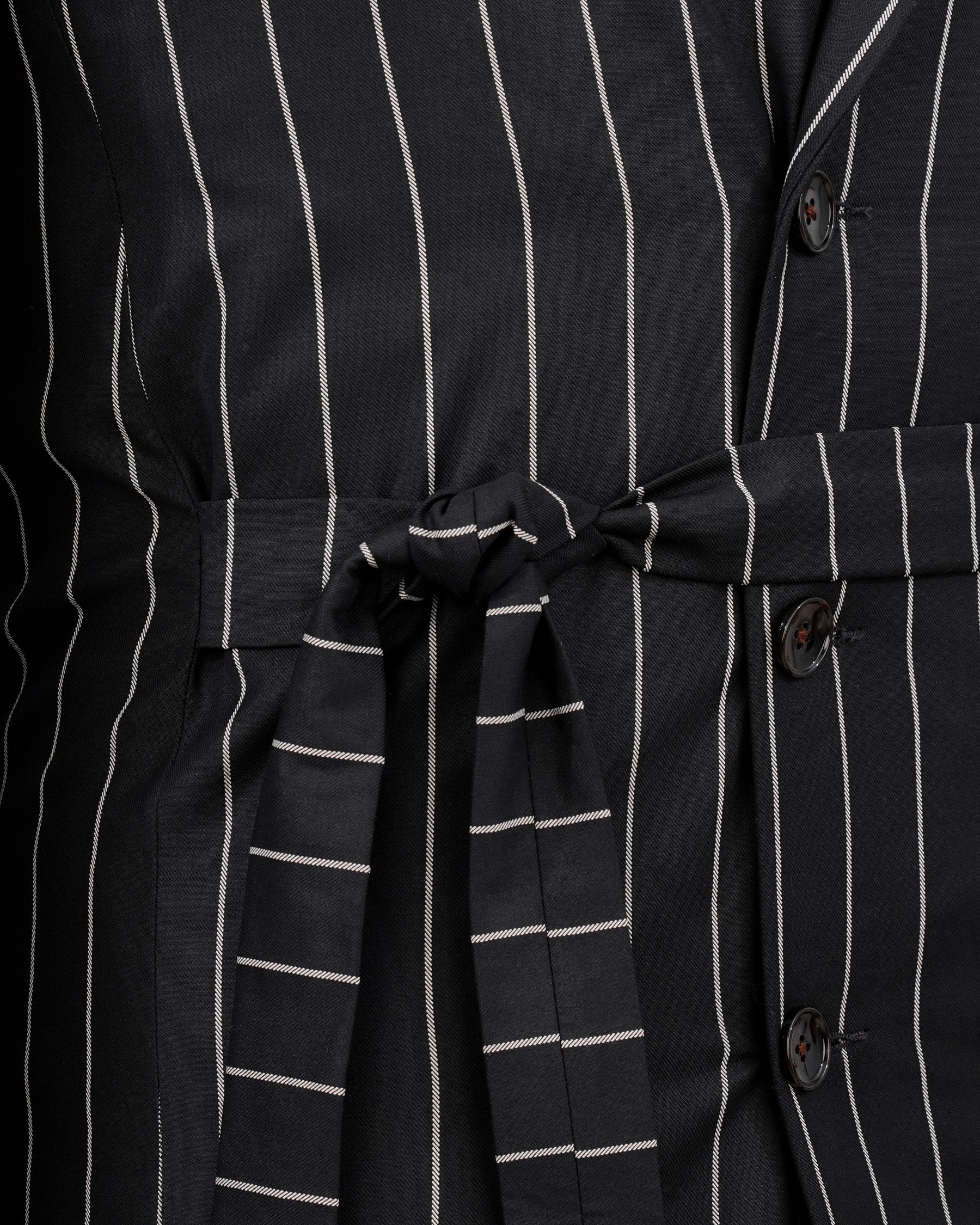 Jaguar Black with Concrete Gray Striped Double Breasted Belt Closure Trench Coat Belt Closure TCB2157-DB-D35-36, TCB2157-DB-D35-38, TCB2157-DB-D35-40, TCB2157-DB-D35-42, TCB2157-DB-D35-44, TCB2157-DB-D35-46, TCB2157-DB-D35-48, TCB2157-DB-D35-50, TCB2157-DB-D35-52, TCB2157-DB-D35-54, TCB2157-DB-D35-56, TCB2157-DB-D35-58, TCB2157-DB-D35-60