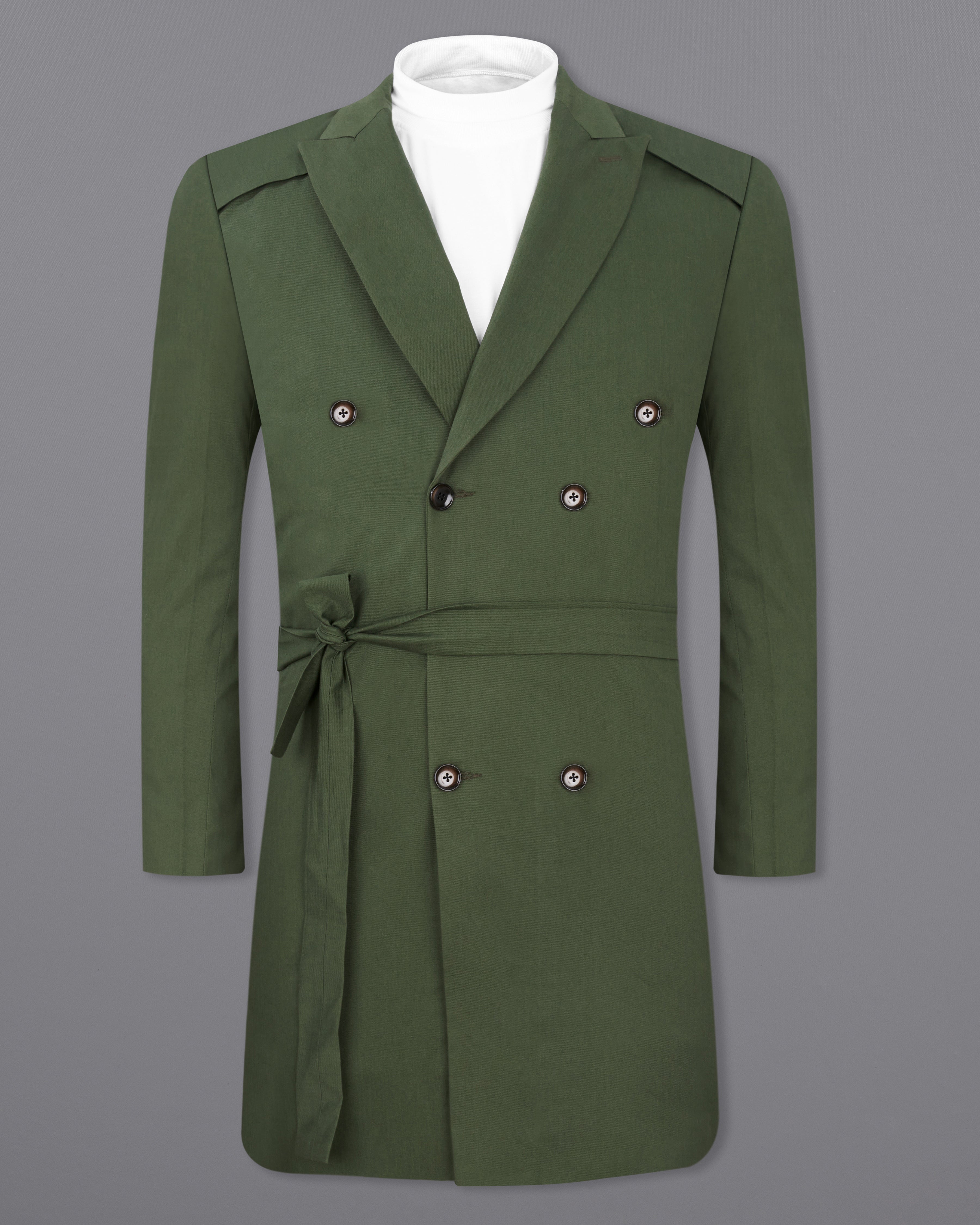 Rifle Green Premium Cotton Designer Trench Coat TCB2323-D35-36, TCB2323-D35-38, TCB2323-D35-40, TCB2323-D35-42, TCB2323-D35-44, TCB2323-D35-46, TCB2323-D35-48, TCB2323-D35-50, TCB2323-D35-52, TCB2323-D35-54, TCB2323-D35-56, TCB2323-D35-58, TCB2323-D35-60