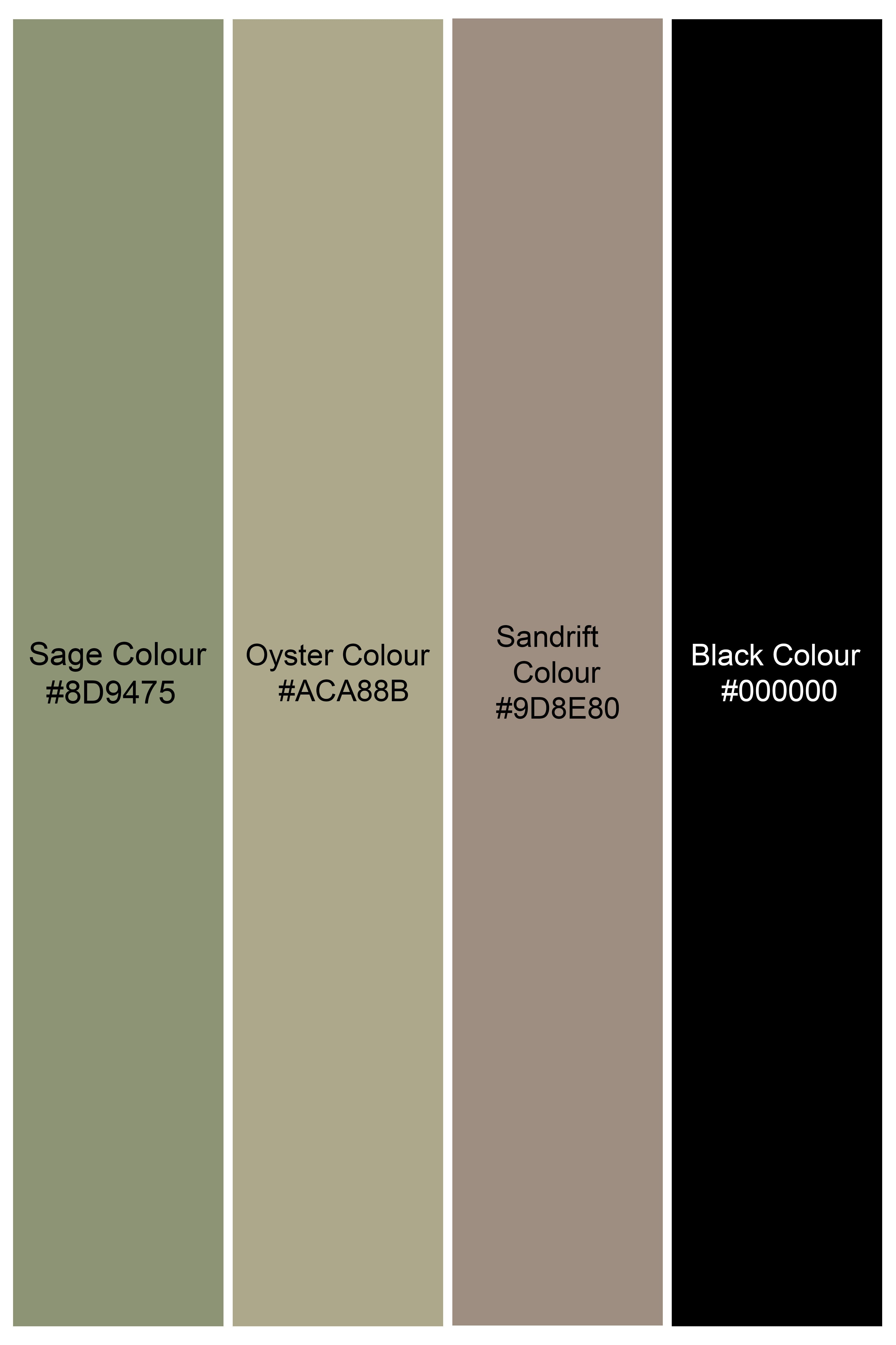 Sage Green with Sandrift Brown Camouflage and Black Premium Cotton Designer Trench Coat