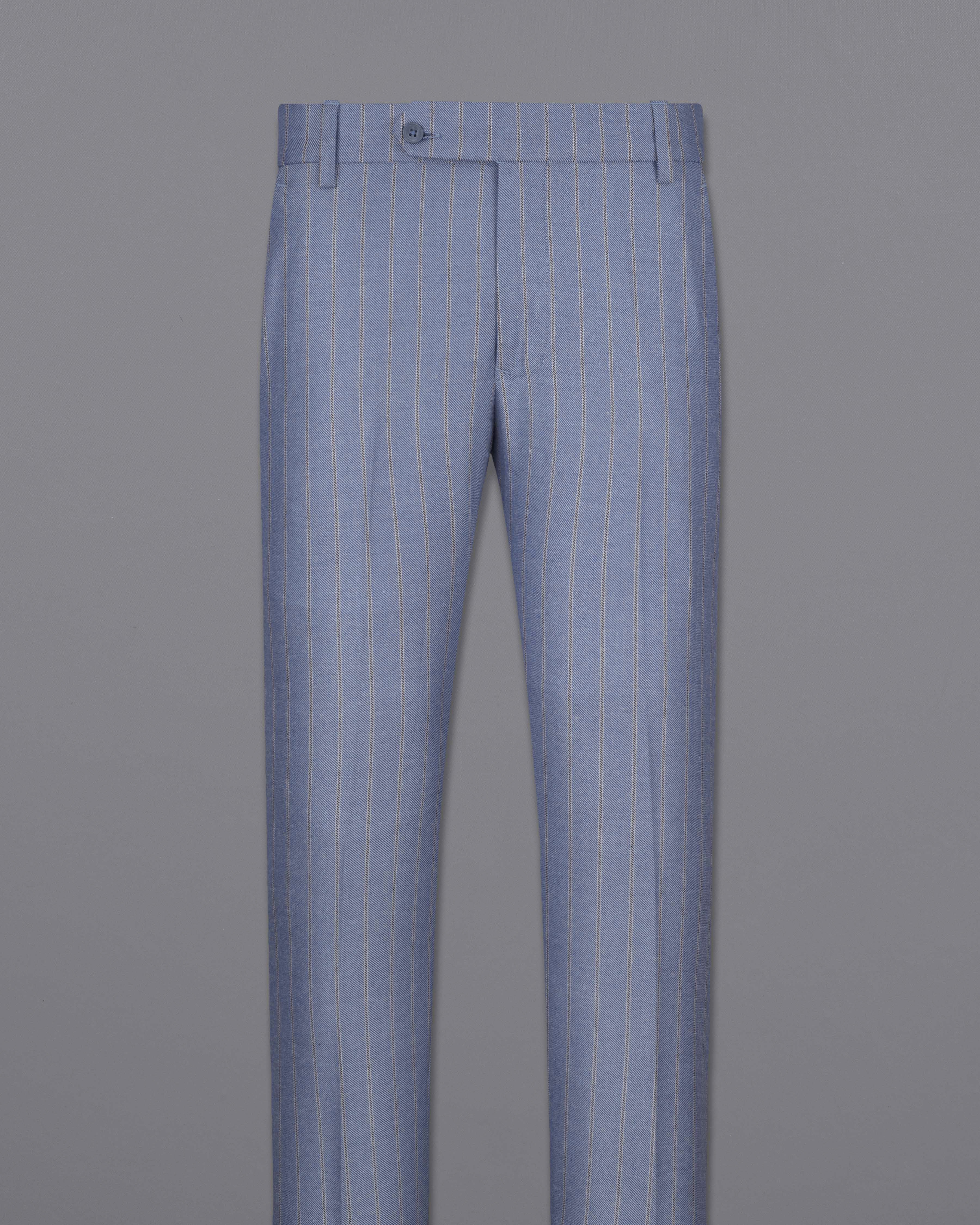 Waterloo Blue Striped Double Breasted Designer Trench Coat With Pant TCPT2086-DB-36, TCPT2086-DB-38, TCPT2086-DB-40, TCPT2086-DB-42, TCPT2086-DB-44, TCPT2086-DB-46, TCPT2086-DB-48, TCPT2086-DB-50, TCPT2086-DB-52, TCPT2086-DB-54, TCPT2086-DB-56, TCPT2086-DB-58, TCPT2086-DB-60