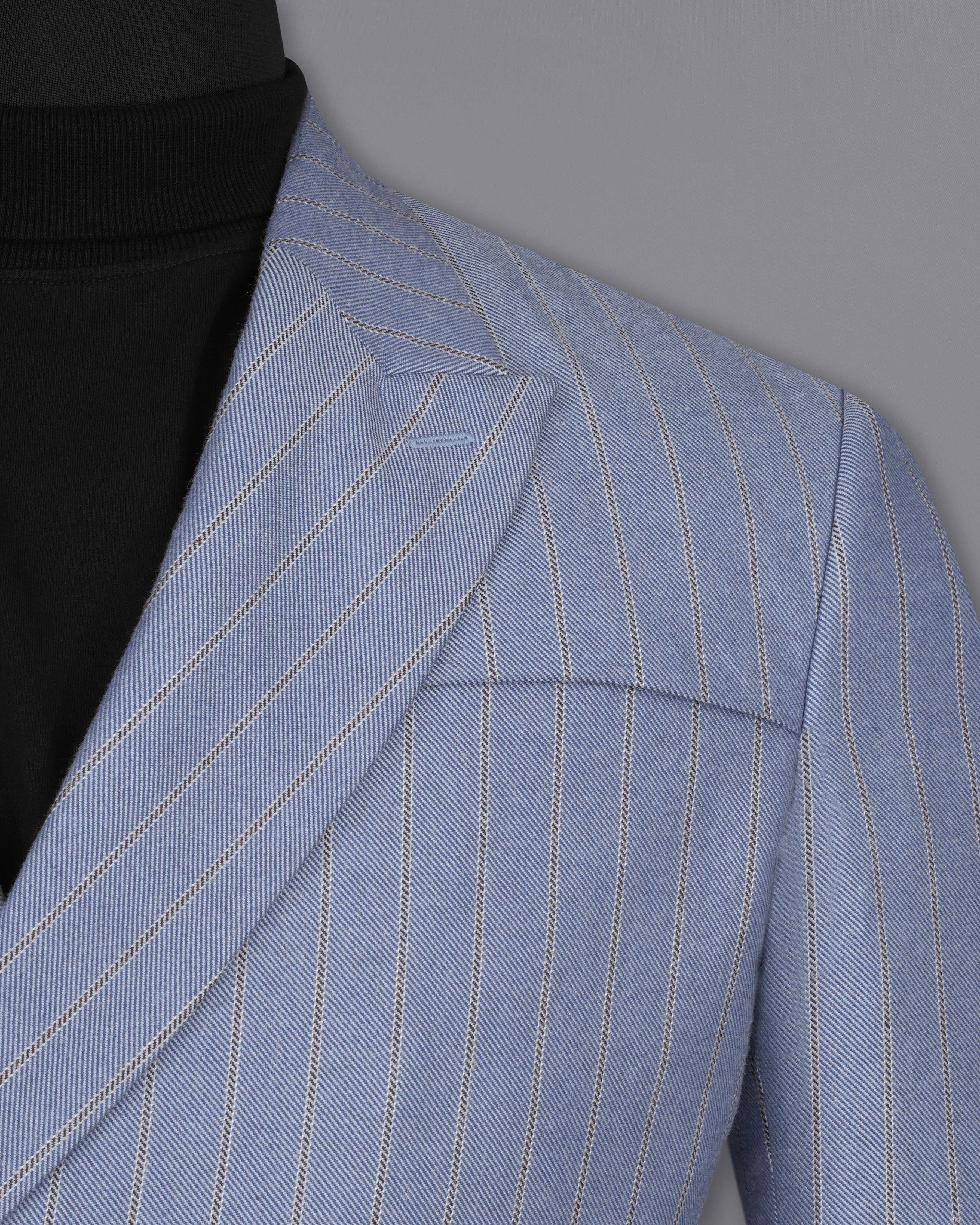 Waterloo Blue Striped Double Breasted Designer Trench Coat With Pant TCPT2086-DB-36, TCPT2086-DB-38, TCPT2086-DB-40, TCPT2086-DB-42, TCPT2086-DB-44, TCPT2086-DB-46, TCPT2086-DB-48, TCPT2086-DB-50, TCPT2086-DB-52, TCPT2086-DB-54, TCPT2086-DB-56, TCPT2086-DB-58, TCPT2086-DB-60