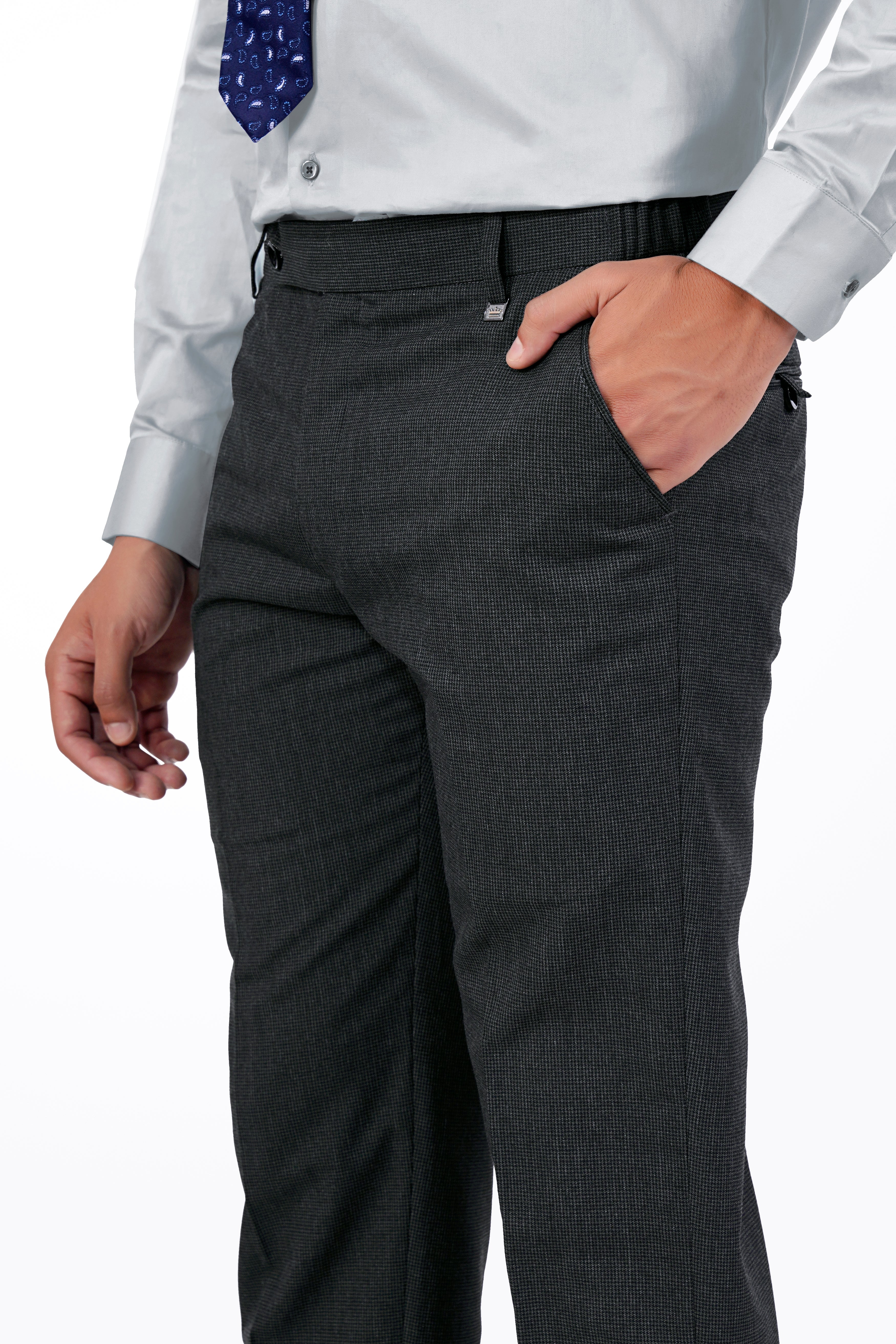 Capecod Gray Wool Rich Double Breasted Designer Overcoat With Pant