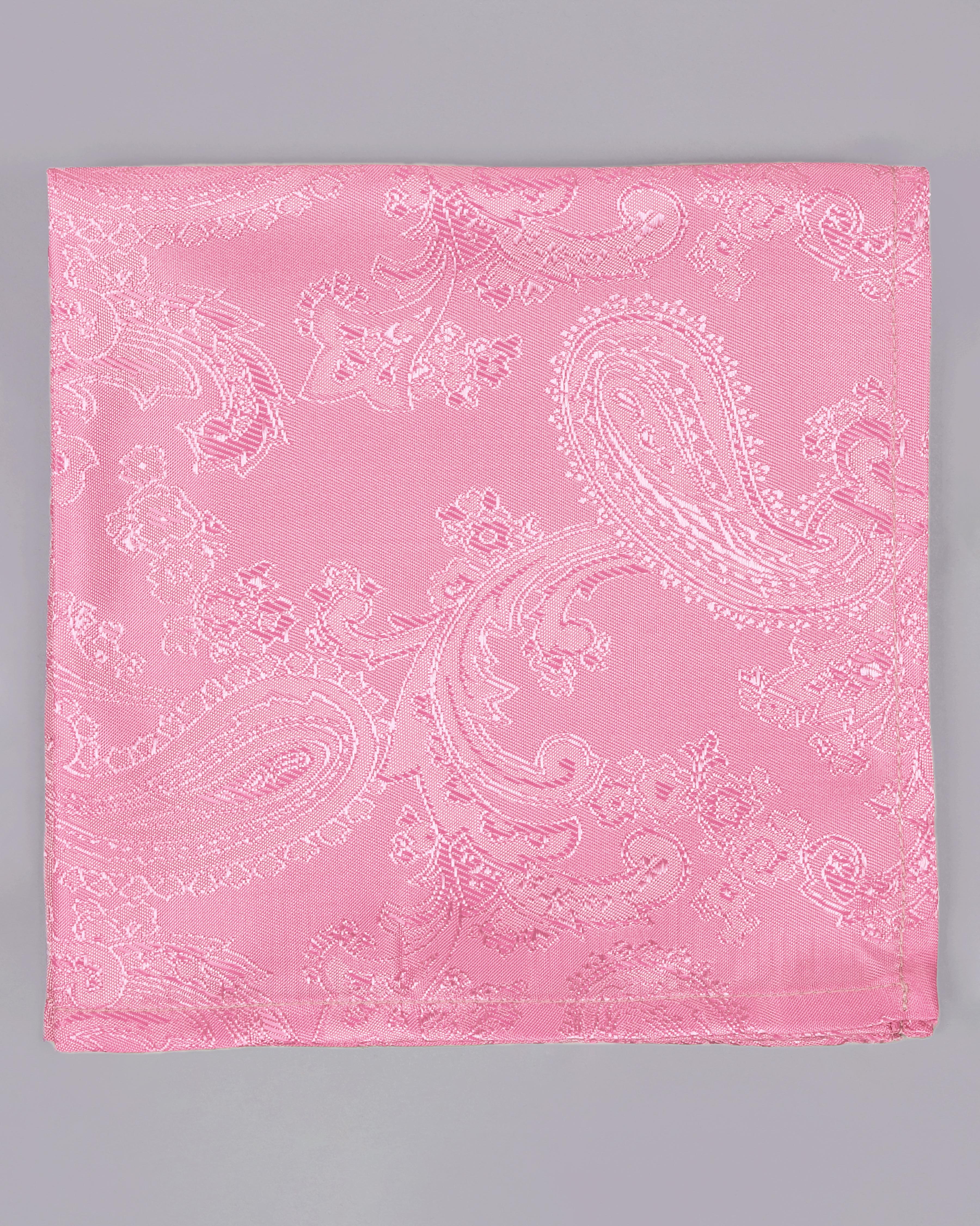 Taffy Pink Paisley Jacquard Tie with Free Pocket square