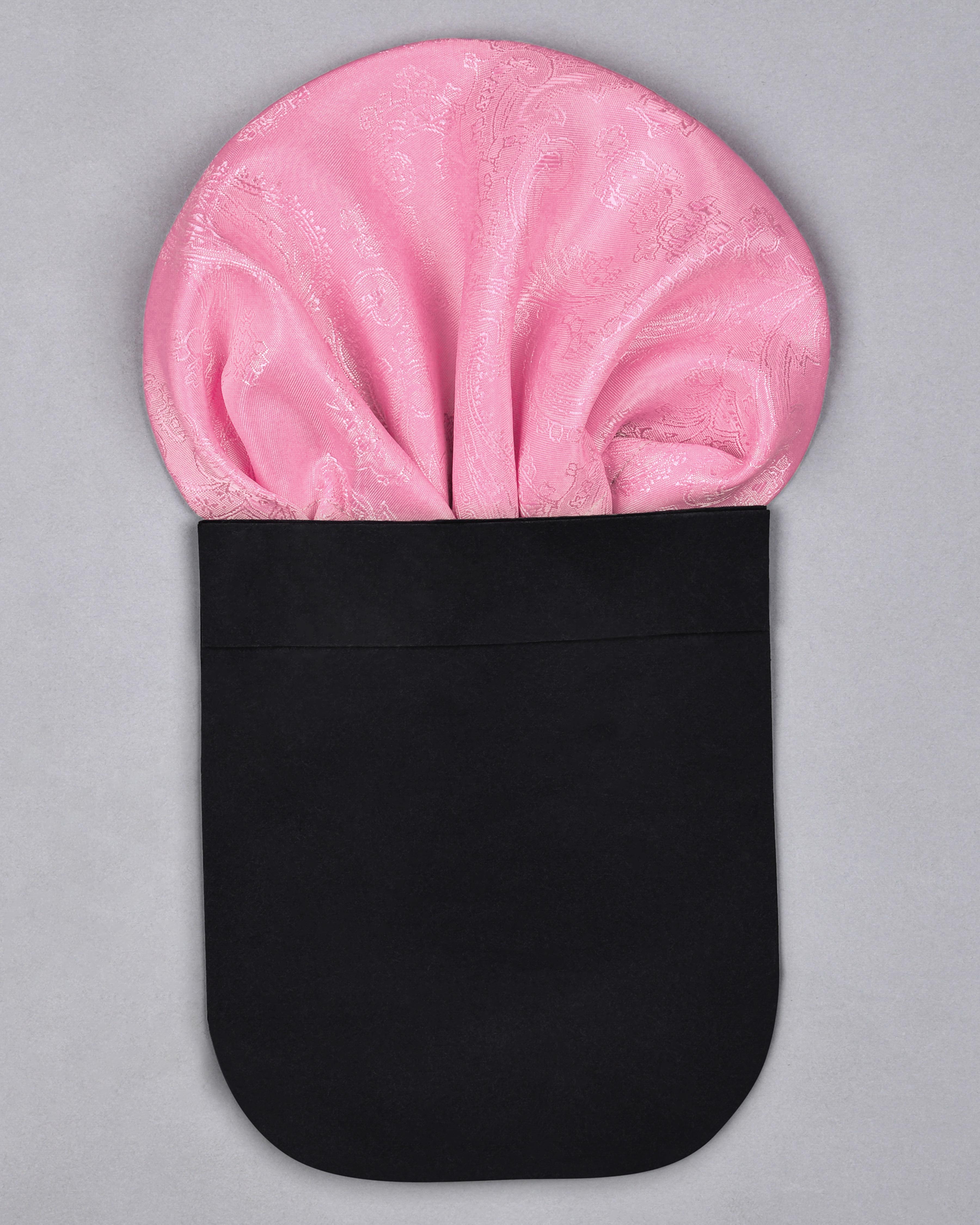 Taffy Pink Paisley Jacquard Tie with Free Pocket square