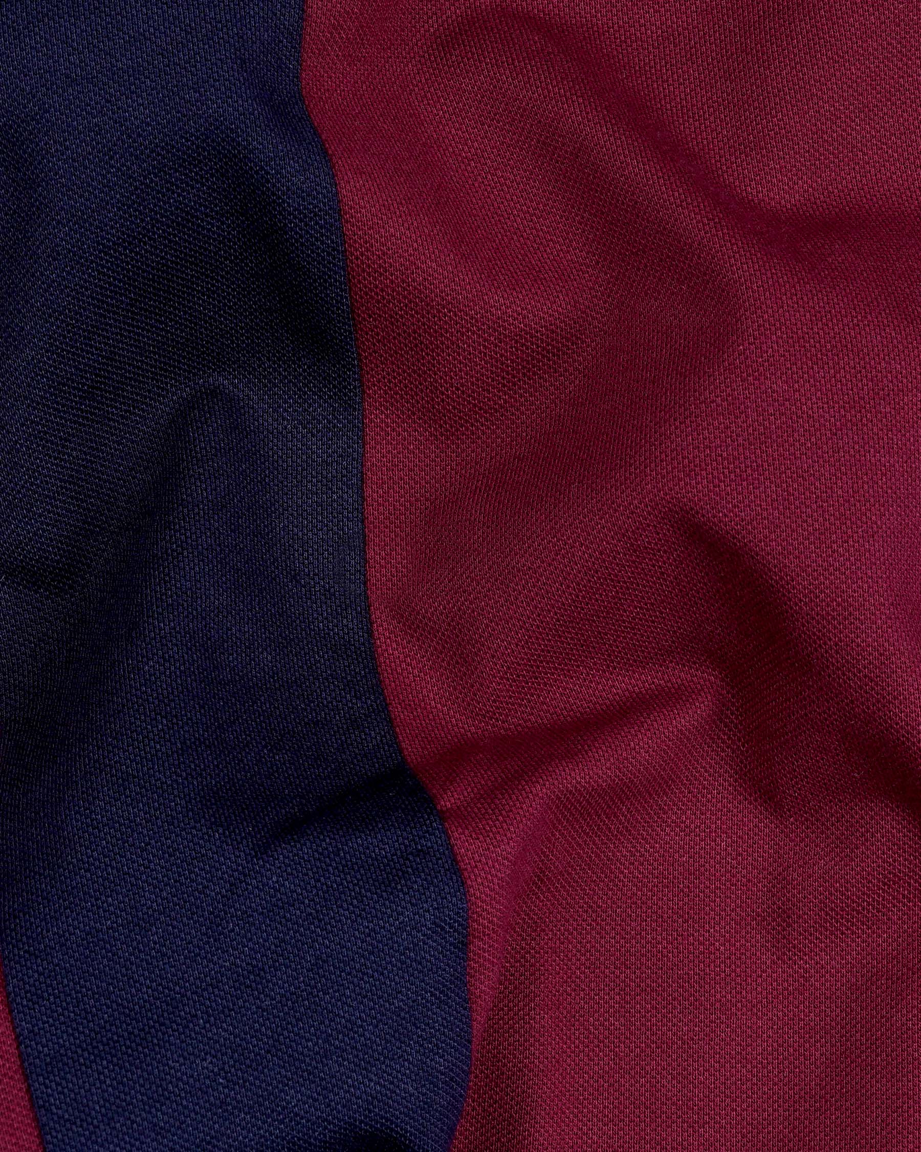 Mulberry Red and Haiti Blue Super Soft Mercerised Pique Polo T Shirt TS542-S, TS542-M, TS542-L, TS542-XL, TS542-XXL