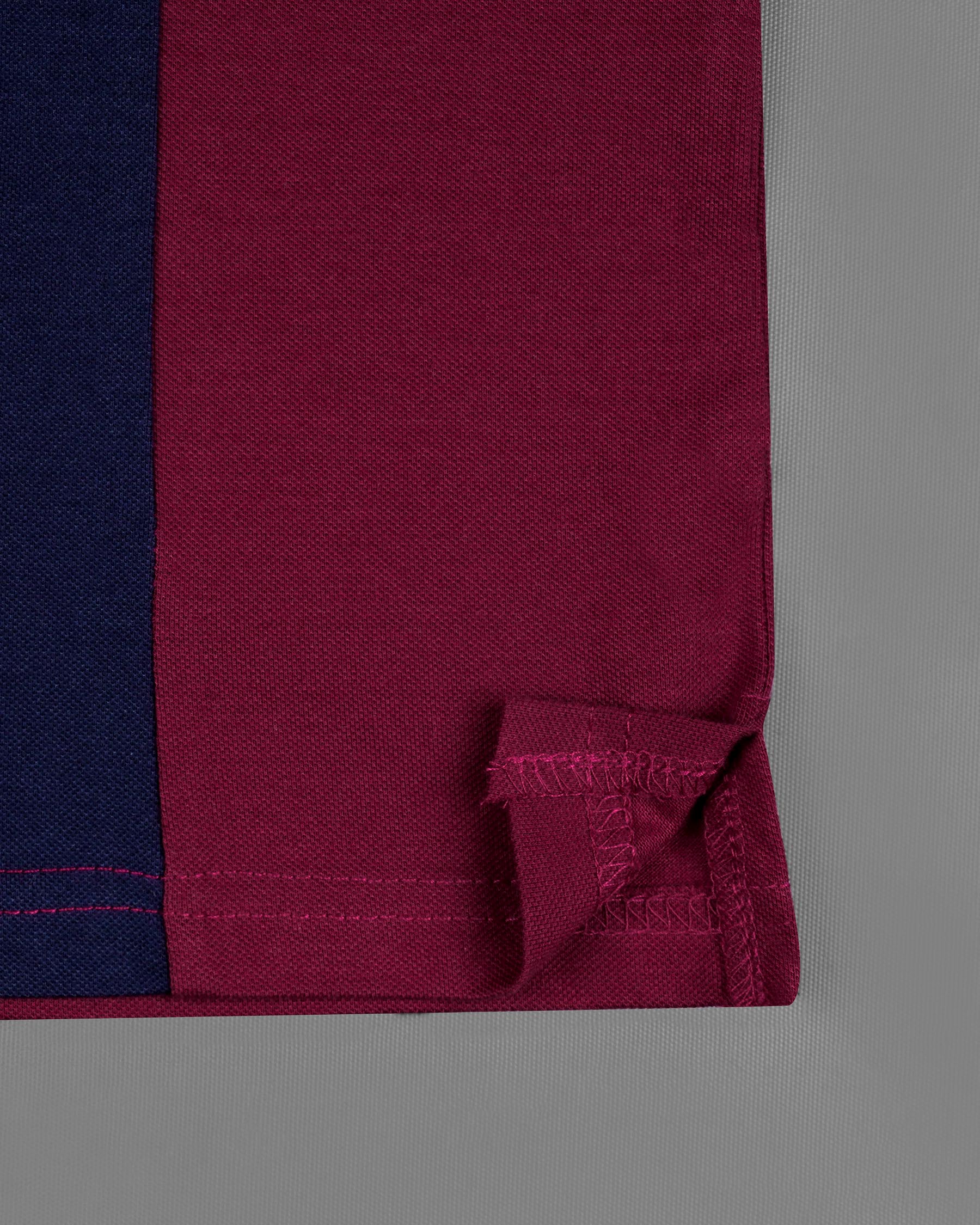 Mulberry Red and Haiti Blue Super Soft Pique Polo T Shirt TS542-S, TS542-M, TS542-L, TS542-XL, TS542-XXL, TS542-3XL, TS542-4XL