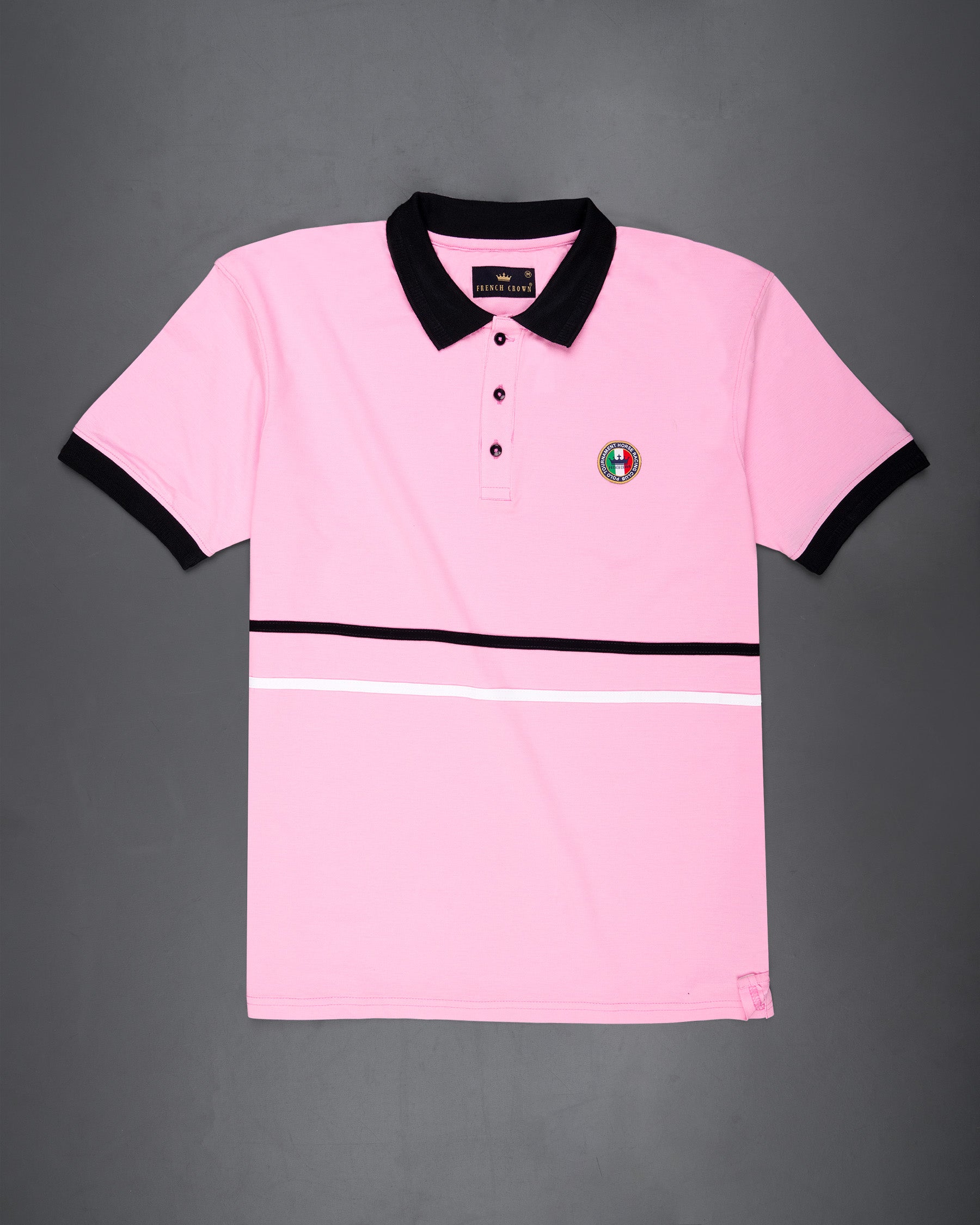 Cupid Pink Striped Super Soft Organic Pique Polo TS560-S, TS560-M, TS560-L, TS560-XL, TS560-XXL, TS560-3XL, TS560-4XL