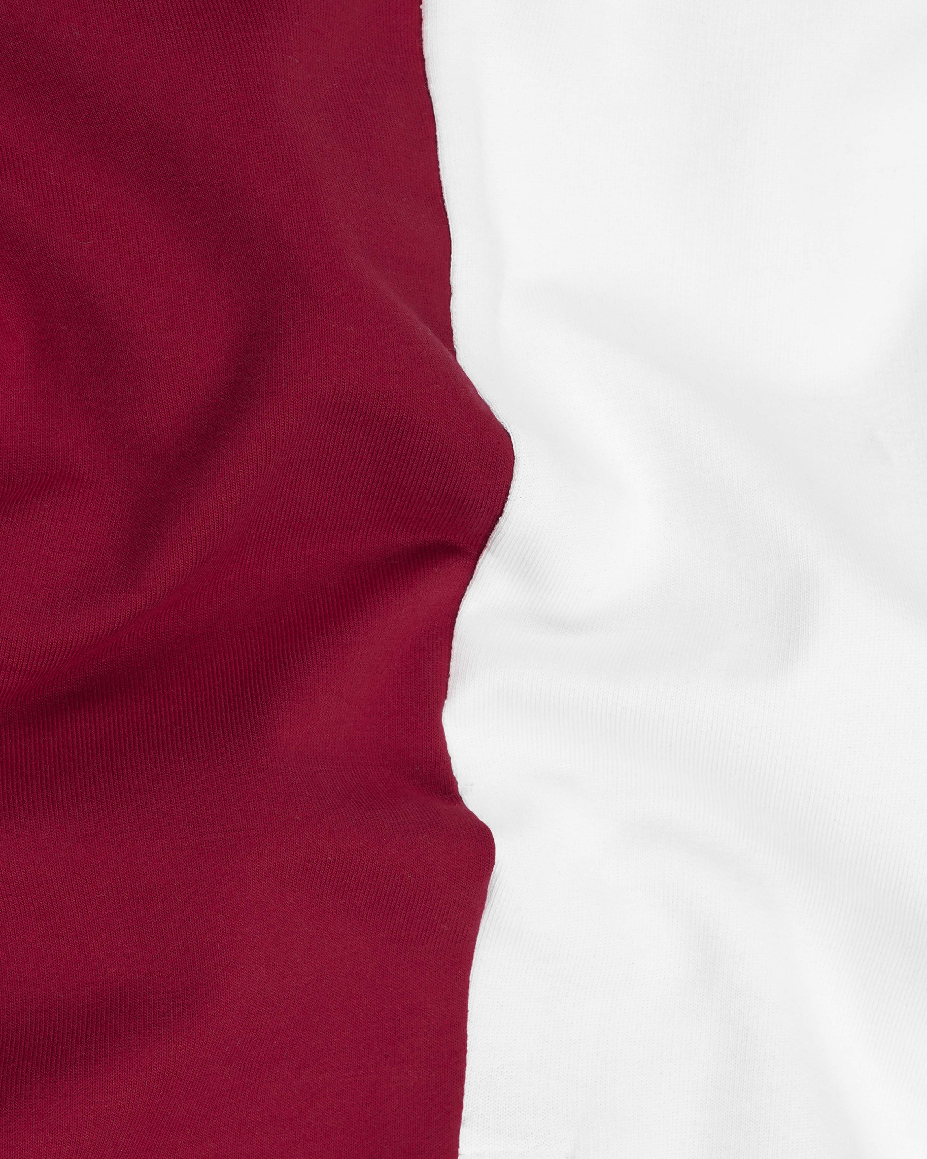 Black and Claret Red Colourblock Sweatshirt TS572-S, TS572-M, TS572-L, TS572-XL, TS572-XXL