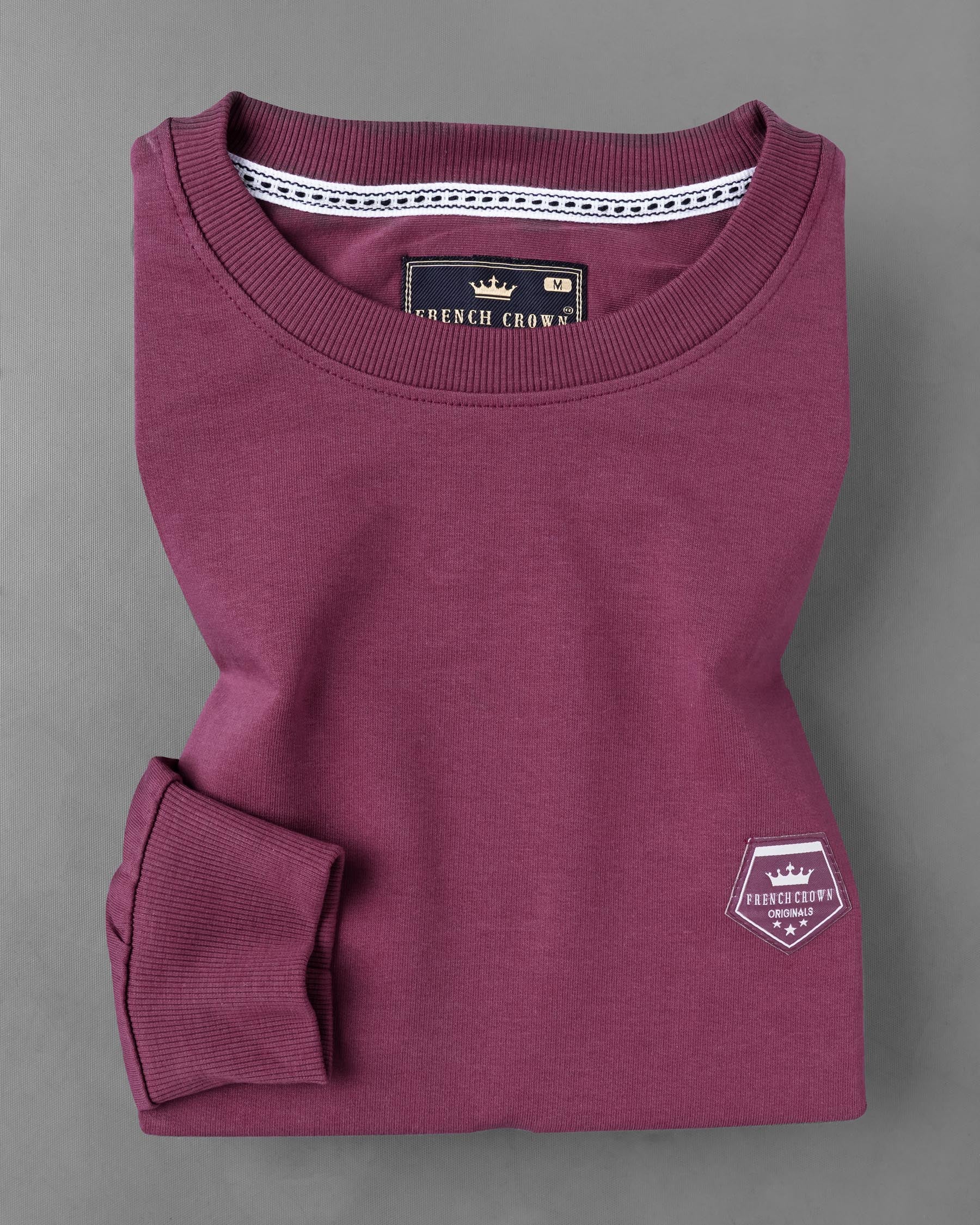 Camelot Wine with Bright White Patch Worked Sweatshirt TS585-S, TS585-M, TS585-L, TS585-XL, TS585-XXL