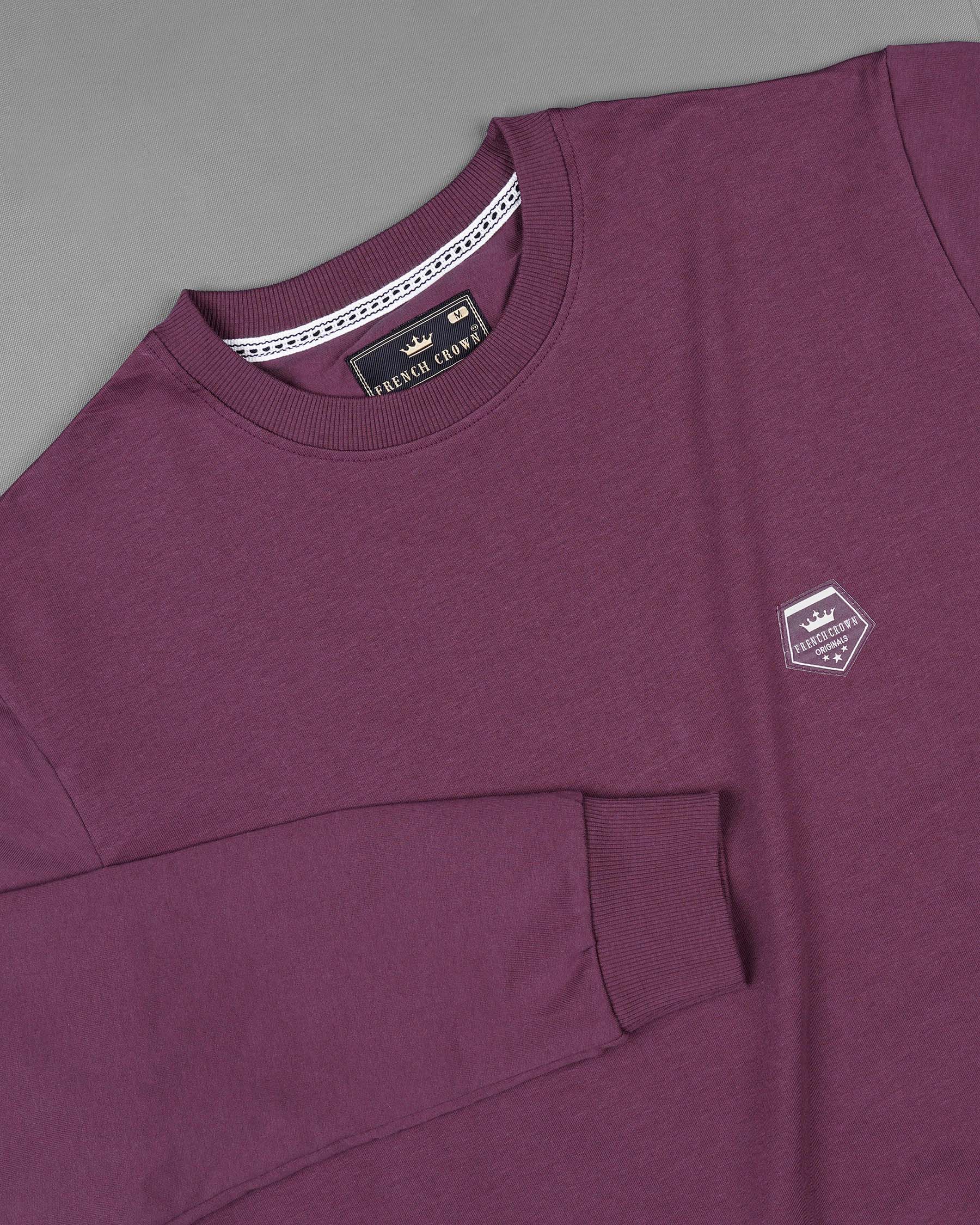Camelot Wine with Bright White Patch Worked Sweatshirt TS585-S, TS585-M, TS585-L, TS585-XL, TS585-XXL, TS585-3XL, TS585-4XL