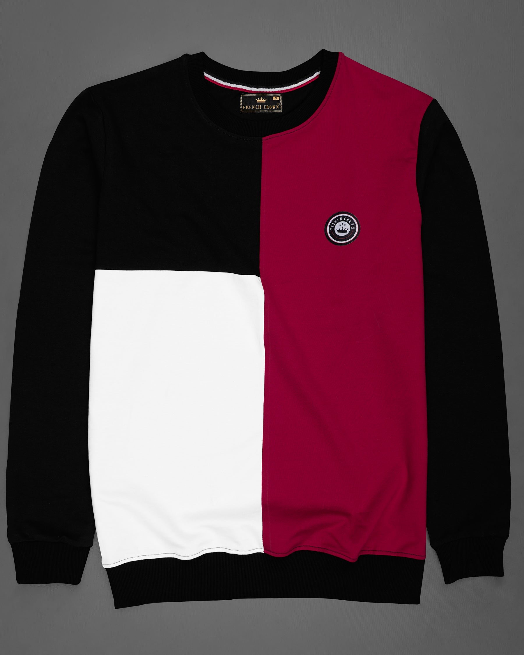 Jade Black with Bright White and Merlot Red Sweatshirt TS595-S, TS595-M, TS595-L, TS595-XL, TS595-XXL