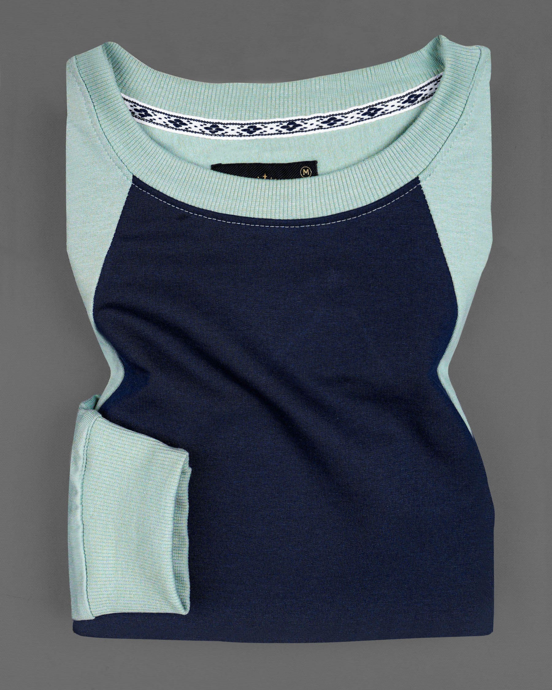 Jet Stream Green with Firefly Blue Premium Cotton Sweatshirt TS601-S, TS601-M, TS601-L, TS601-XL, TS601-XXL