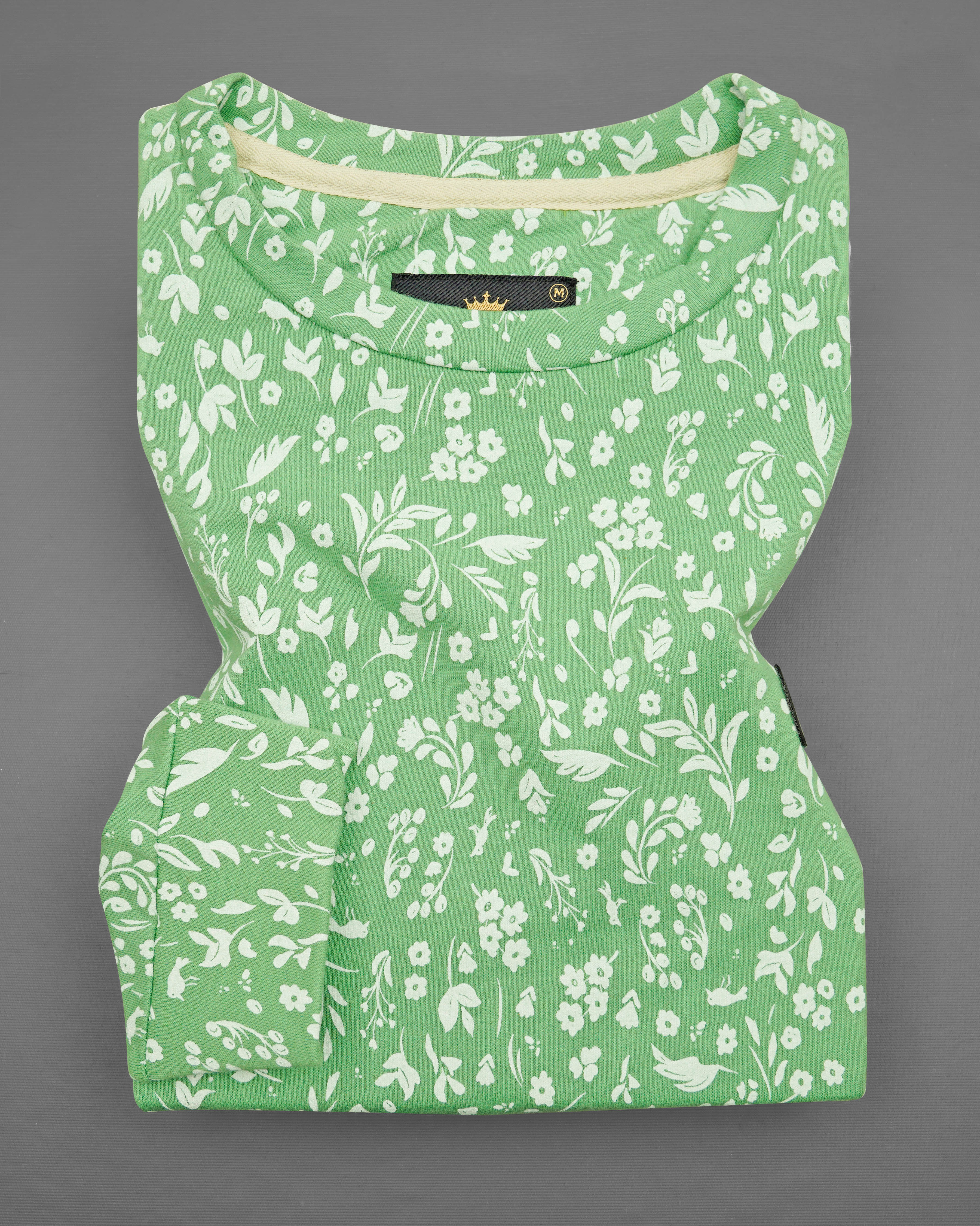 Mantis Green Ditsy Printed Full Sleeve Premium Cotton Jersey Sweatshirt 
TS618-M, TS618-M, TS618-R, TS618-XL, TS618-XXL, TS618-3XL, TS618-4XL