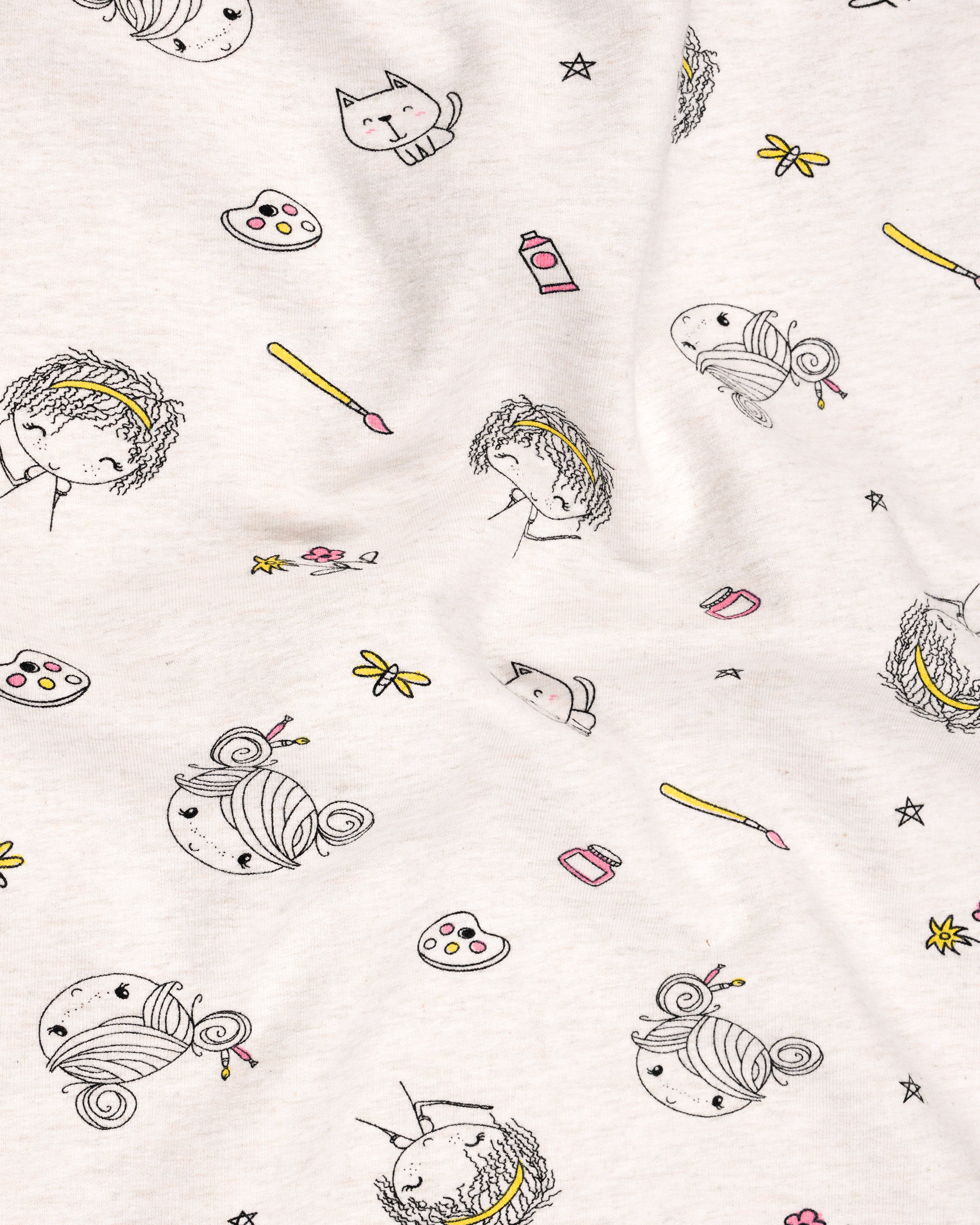 Merino Cream with Jade Black Quirky Printed Full Sleeve Premium Cotton Jersey Sweatshirt TS634-S, TS634-M, TS634-L, TS634-XL, TS634-XXL