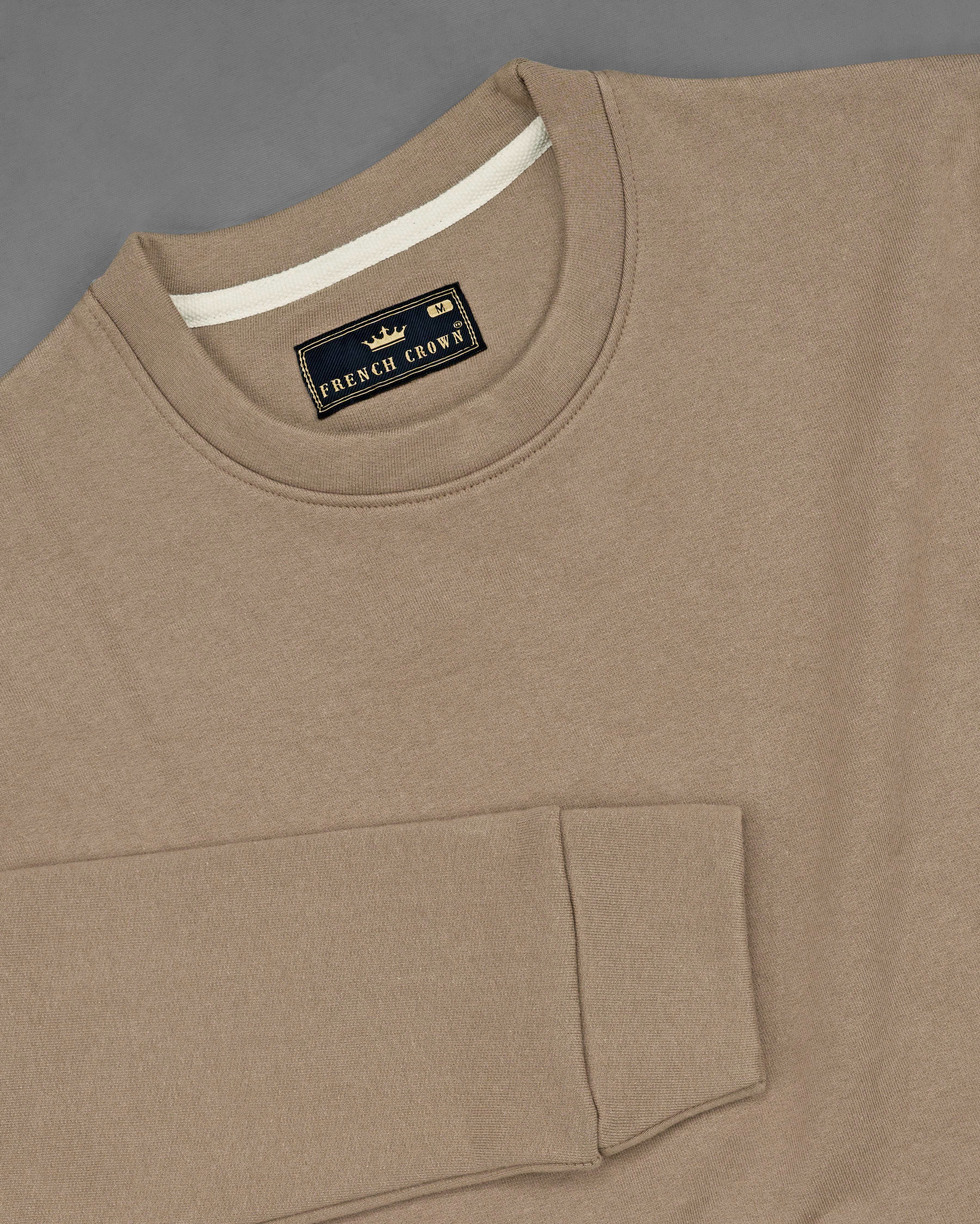 Brown With Cream Full Sleeve Premium Cotton Heavyweight Sweatshirt TS640-S, TS640-M, TS640-L, TS640-XL, TS640-XXL