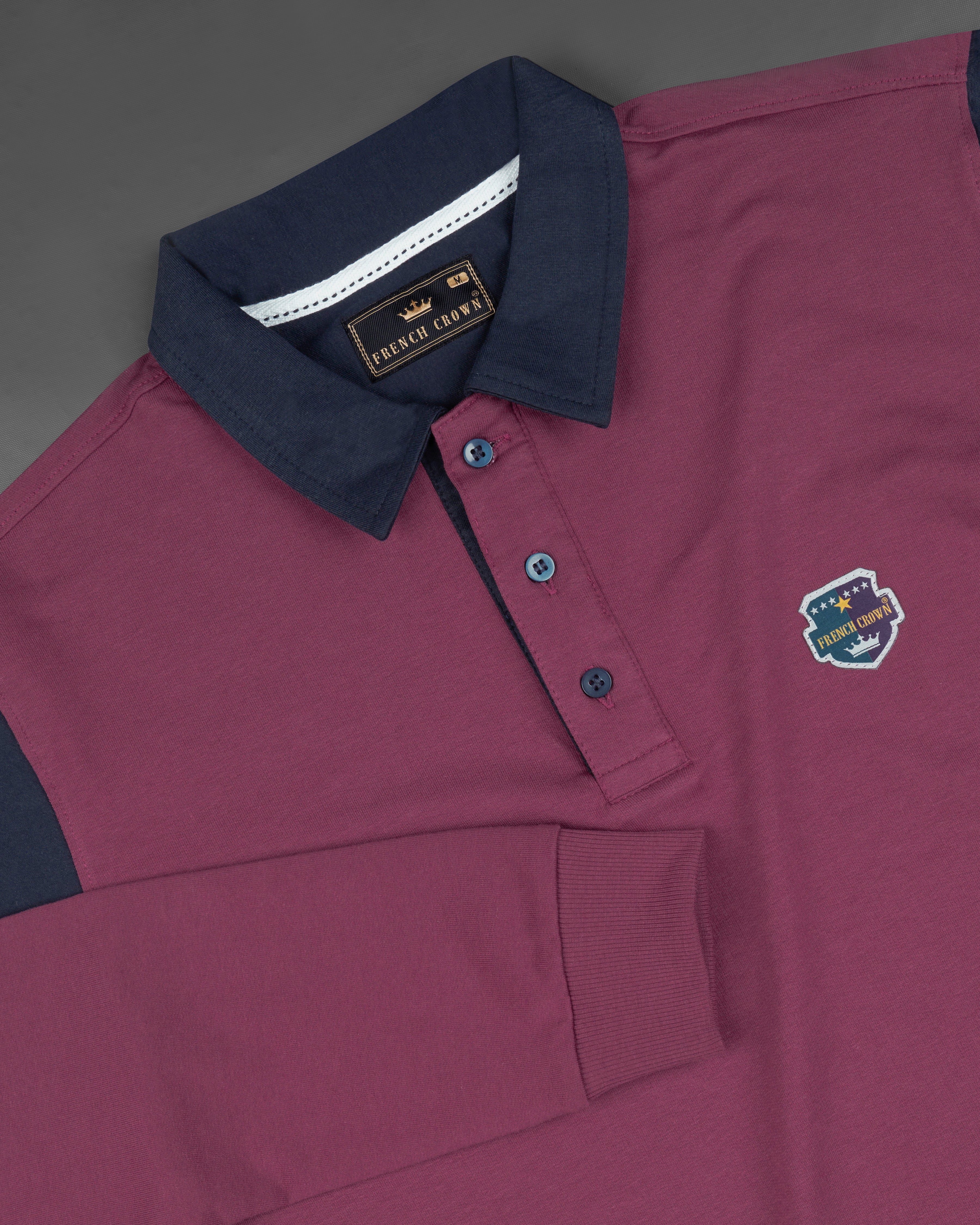 Tuscan Pink with Block Pattern Mercerised Pique Polo Sweatshirt TS664-S, TS664-M, TS664-L, TS664-XL, TS664-XXL