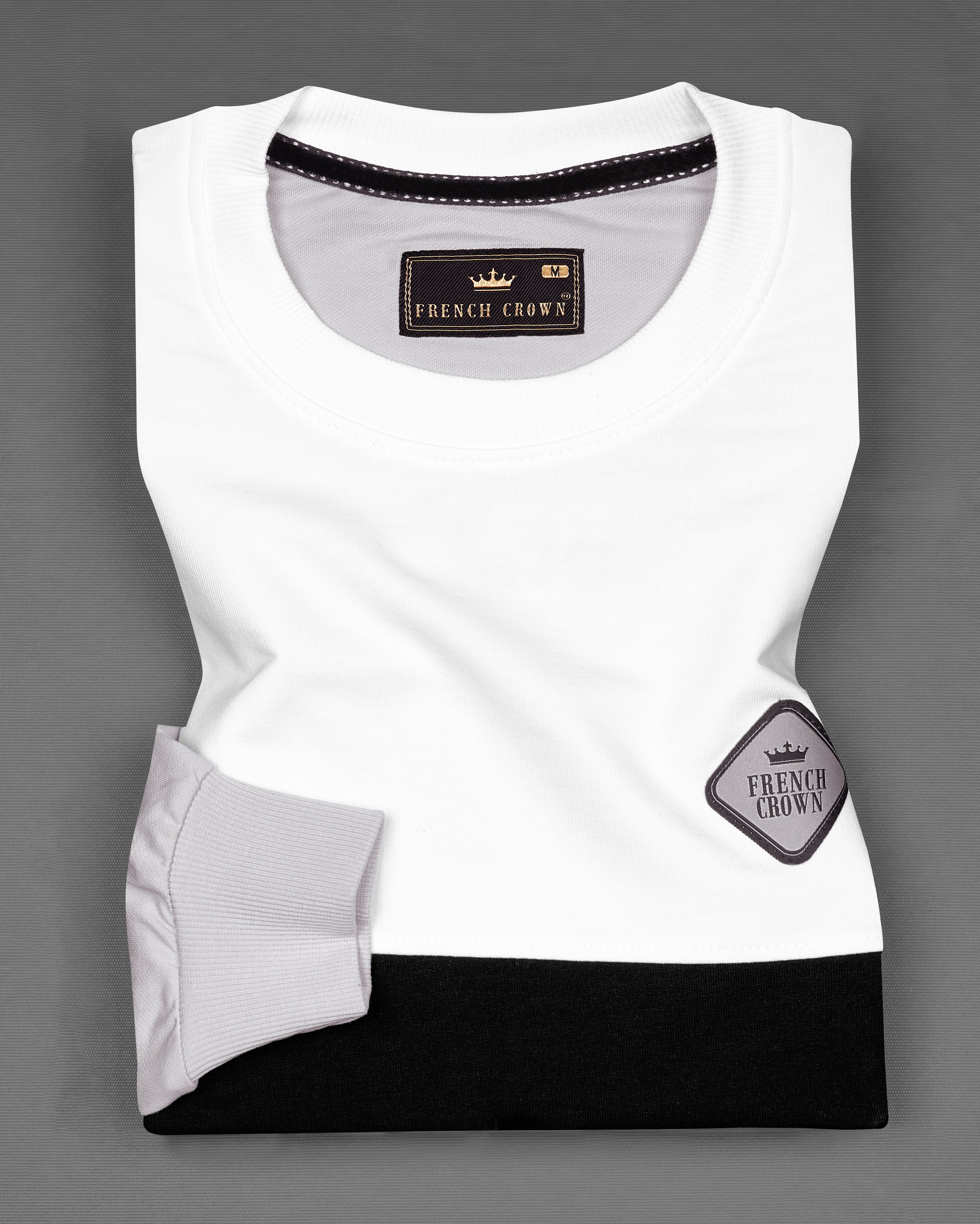 Cloud Gray with White and Black Block Pattern Sweatshirt TS667-S, TS667-M, TS667-L, TS667-XL, TS667-XXL