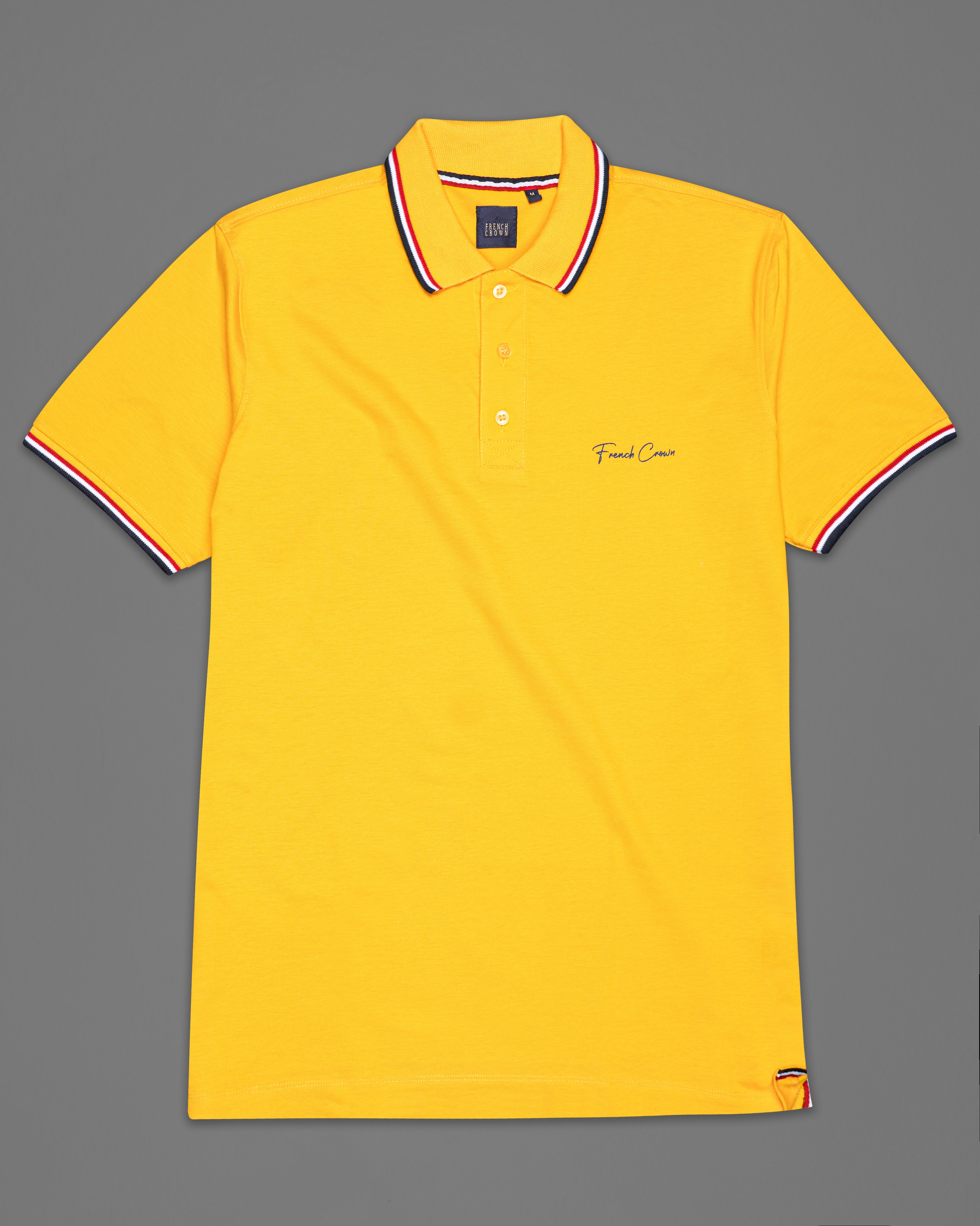 Sunglow Yellow Organic Cotton Mercerised Pique Polo TS805-S, TS805-M, TS805-L, TS805-XL, TS805-XXL
