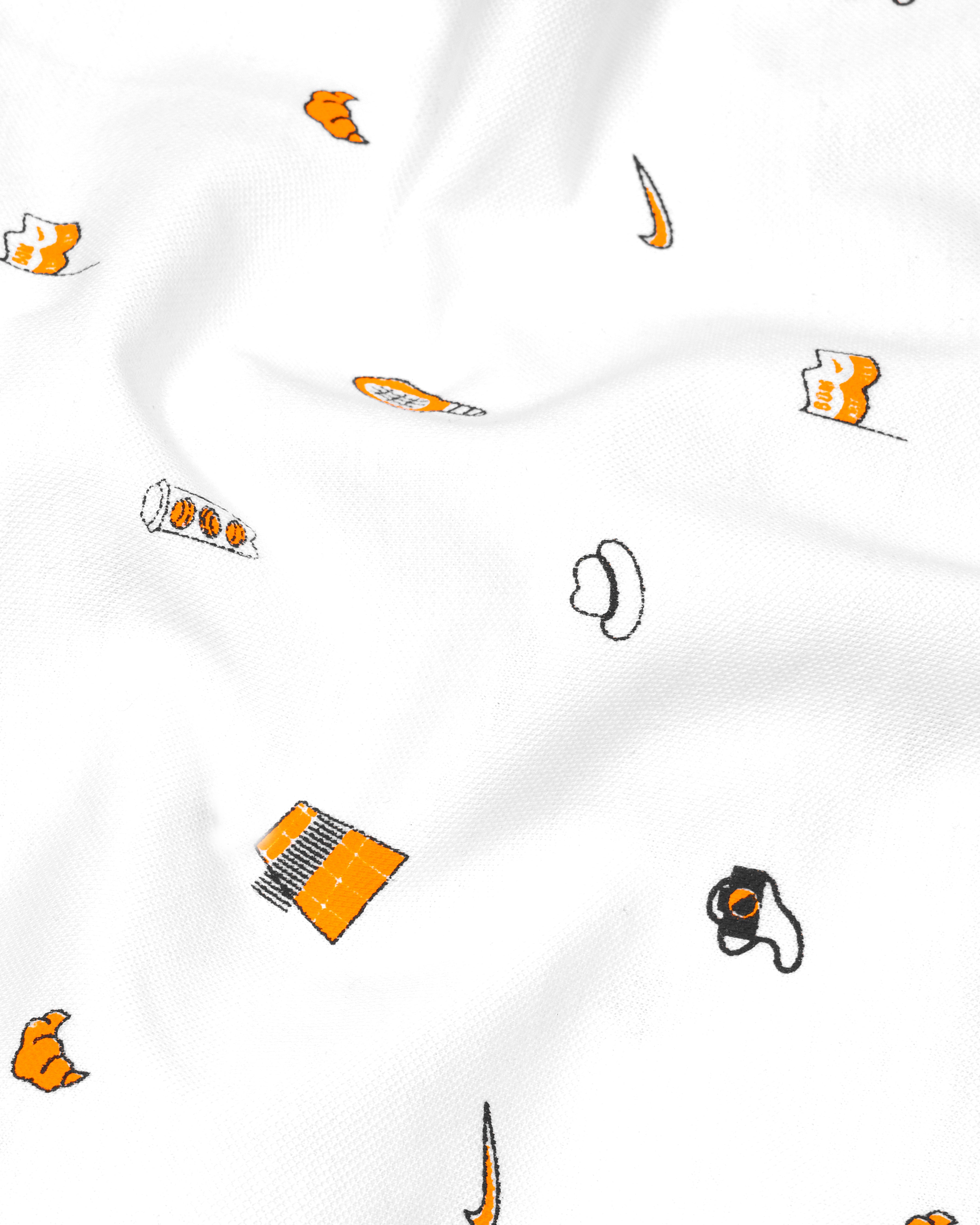 Bright White Multicolour Printed Organic Cotton Mercerised Pique Polo TS808-S, TS808-M, TS808-L, TS808-XL, TS808-XXL