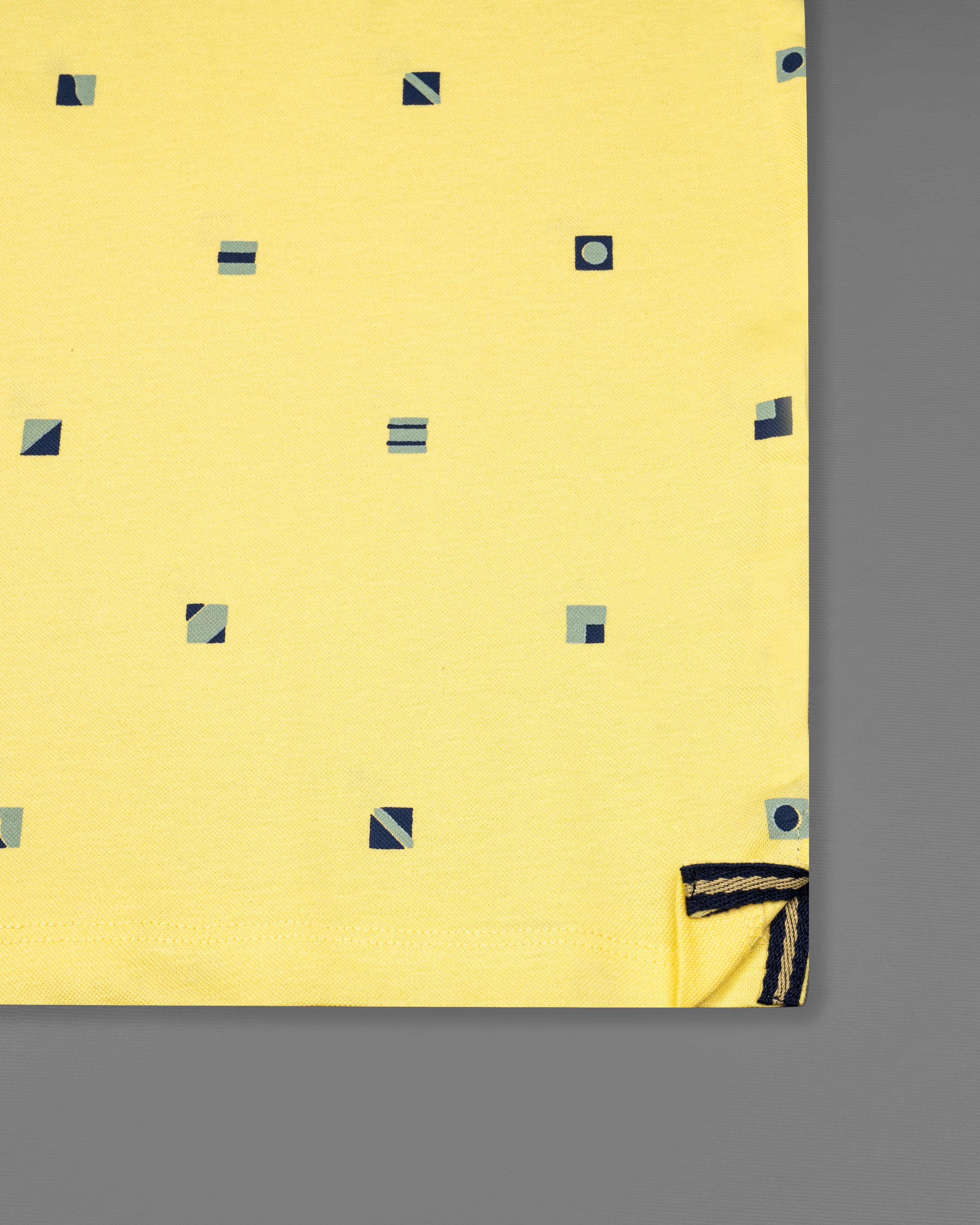 Sweet Corn Yellow and Cardinal Pink Printed Organic Cotton Mercerised Pique Polo TS819-S, TS819-M, TS819-L, TS819-XL, TS819-XXL