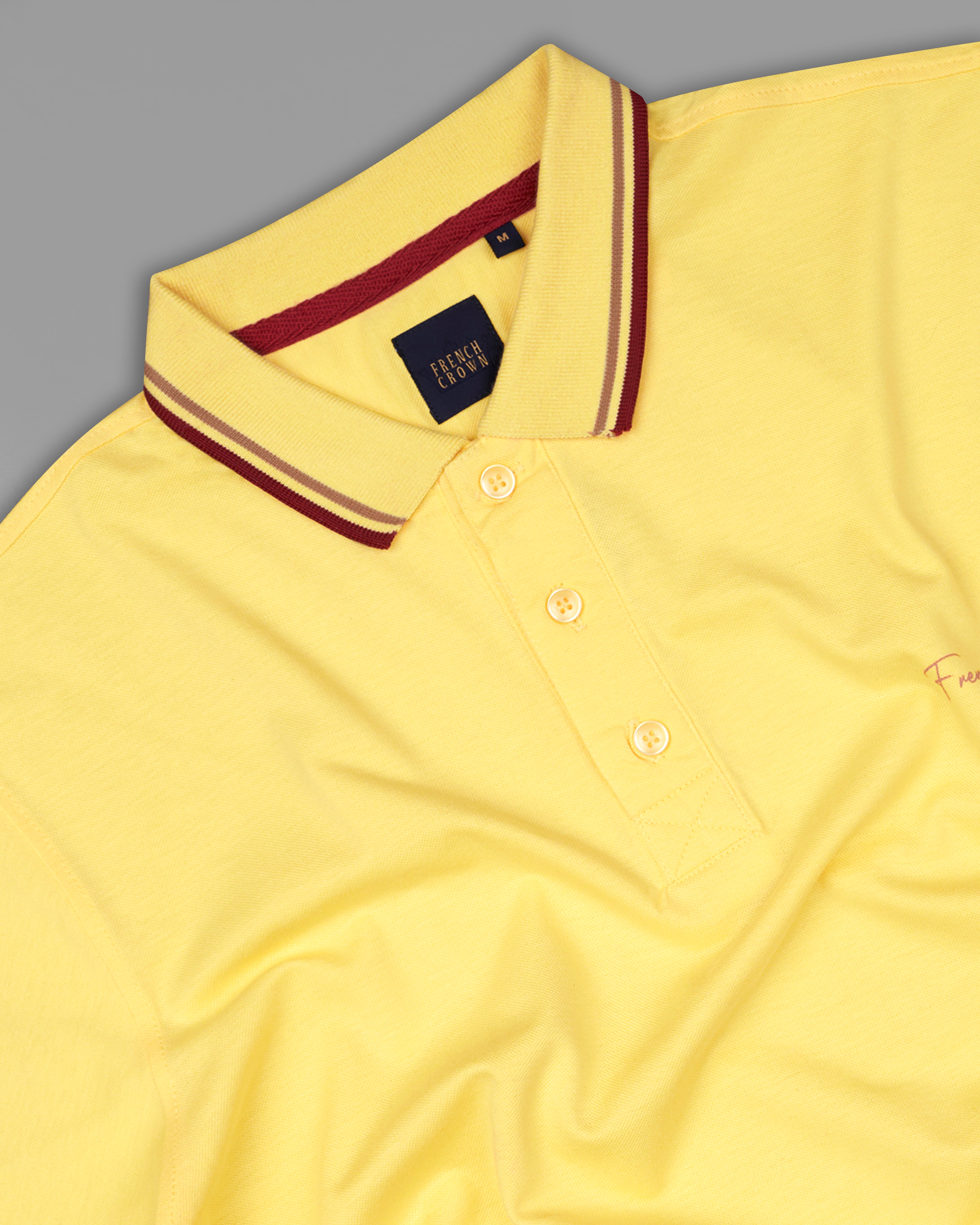 Kournikova Yellow Organic Cotton Mercerised Pique Polo TS824-S, TS824-M, TS824-L, TS824-XL, TS824-XXL