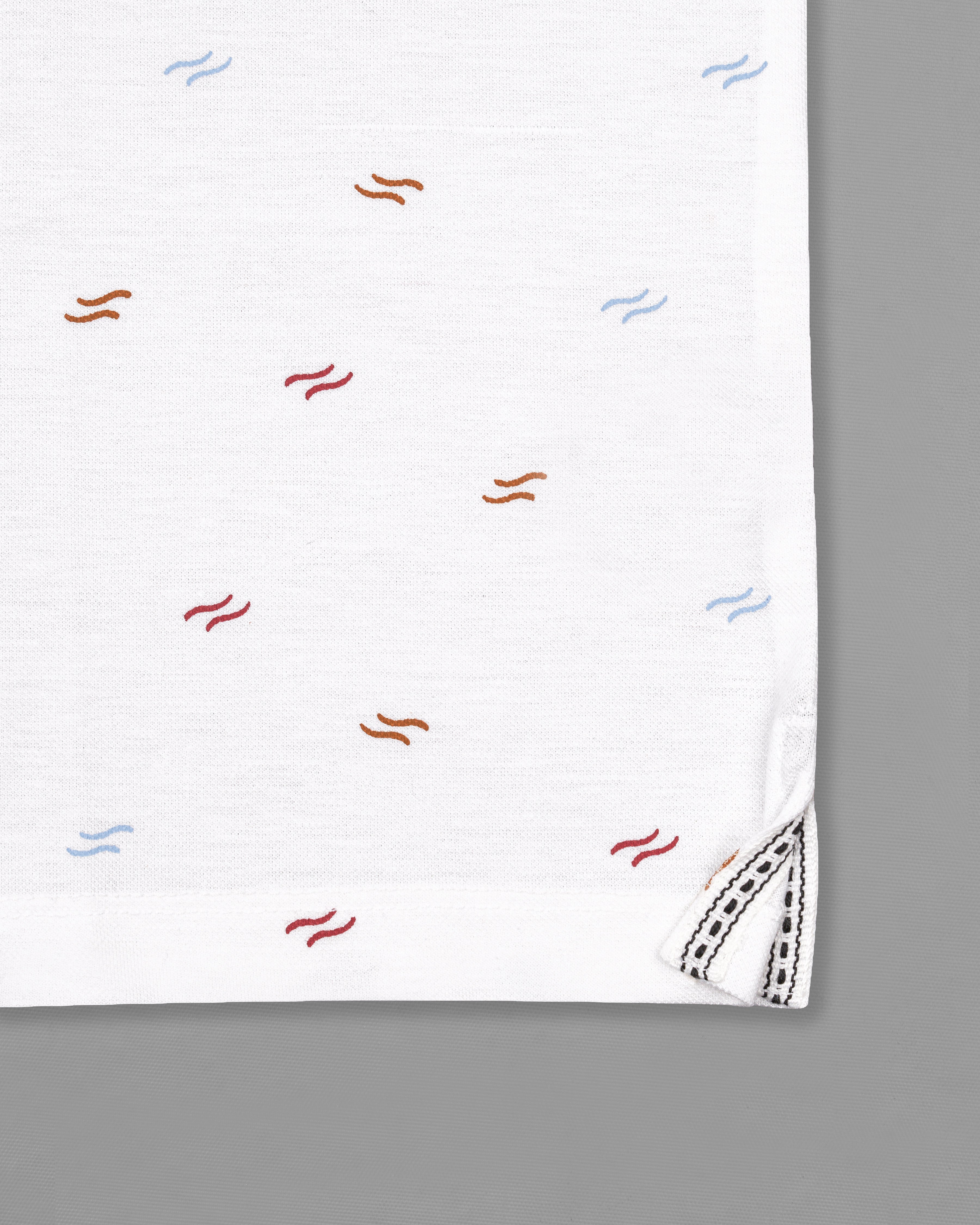Bright White Printed Organic Cotton Pique Polo TS827-S, TS827-M, TS827-L, TS827-XL, TS827-XXL