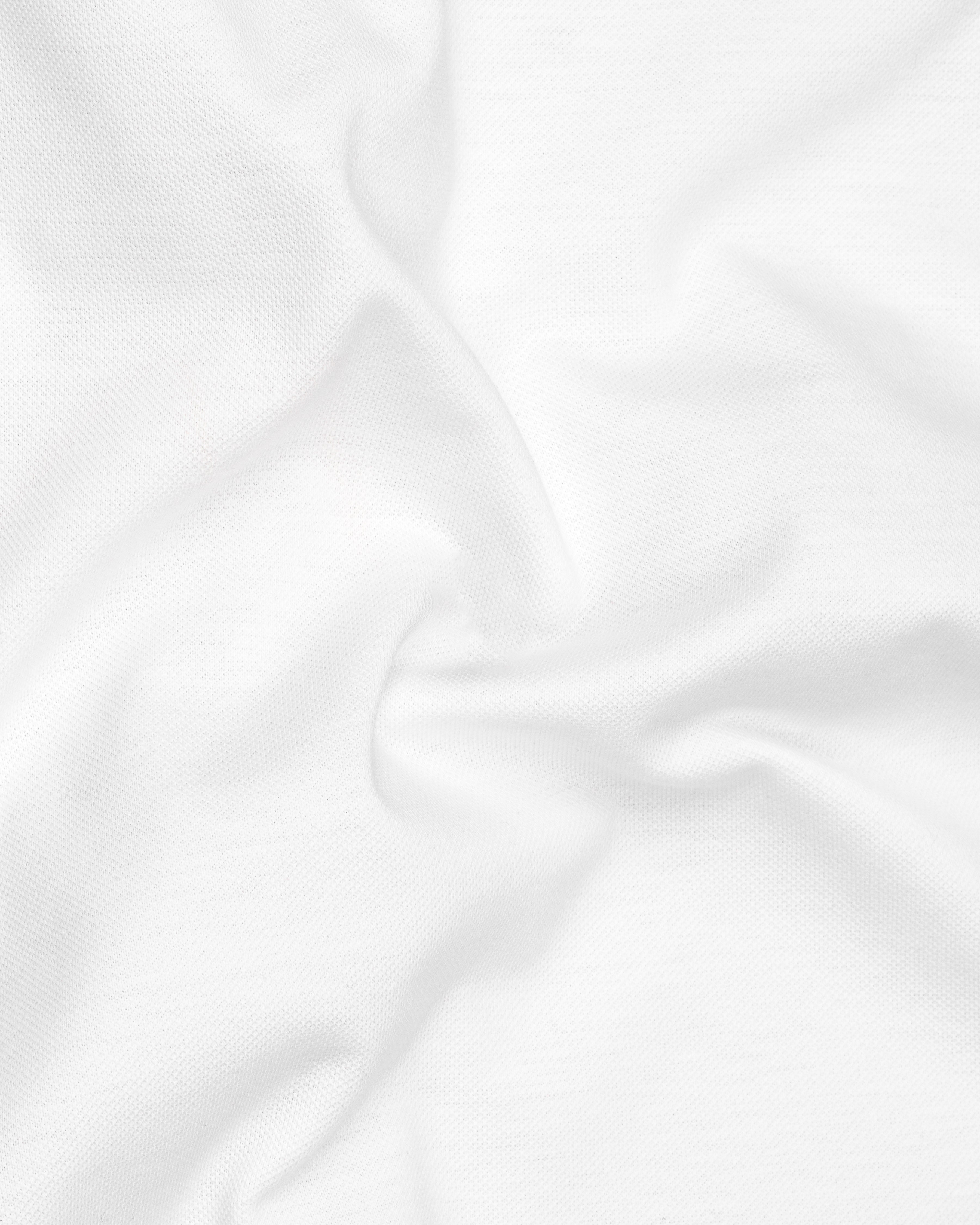 Bright White with Striped Printed Organic Cotton Mercerised Pique Polo TS828-S, TS828-M, TS828-L, TS828-XL, TS828-XXL